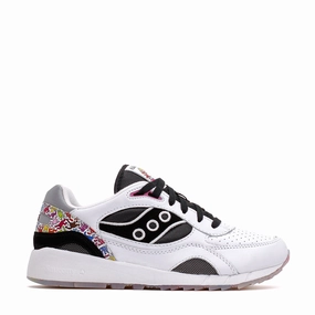 Saucony x Keith Haring Men Shadow 6000 White Black S70973-1 Saucony breathable mesh running sneakers