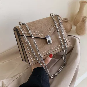 Scrub Leather Small Shoulder Messenger Bags For Women 2020 Chain Rivet Lock Crossbody Bag Female Travel Mini Bags Fashion Nova Bags