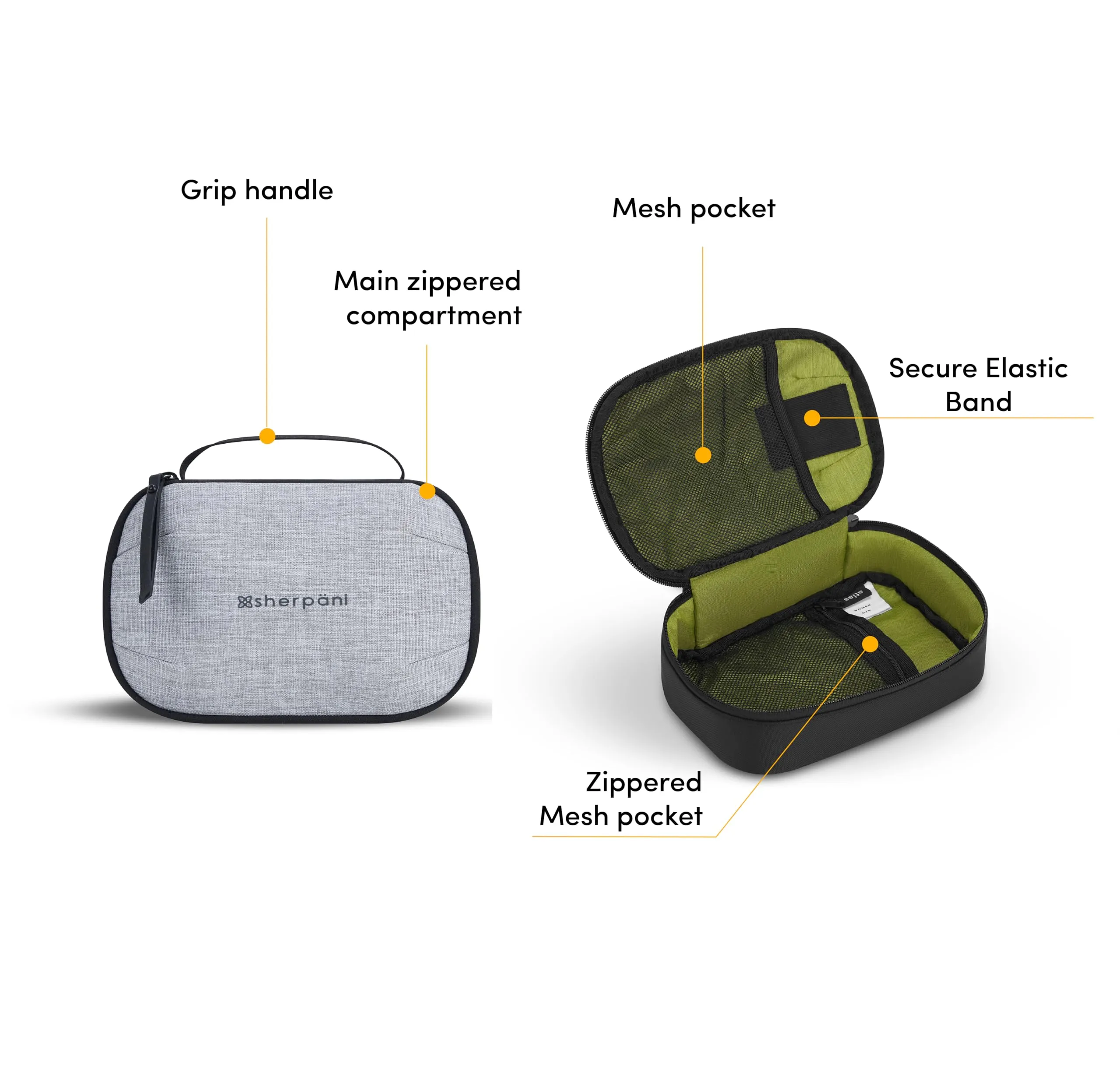 Sherpani Atlas, Travel Accessory, Toiletry and Tech Cable Organizer Bag for Women Bags Sherpani