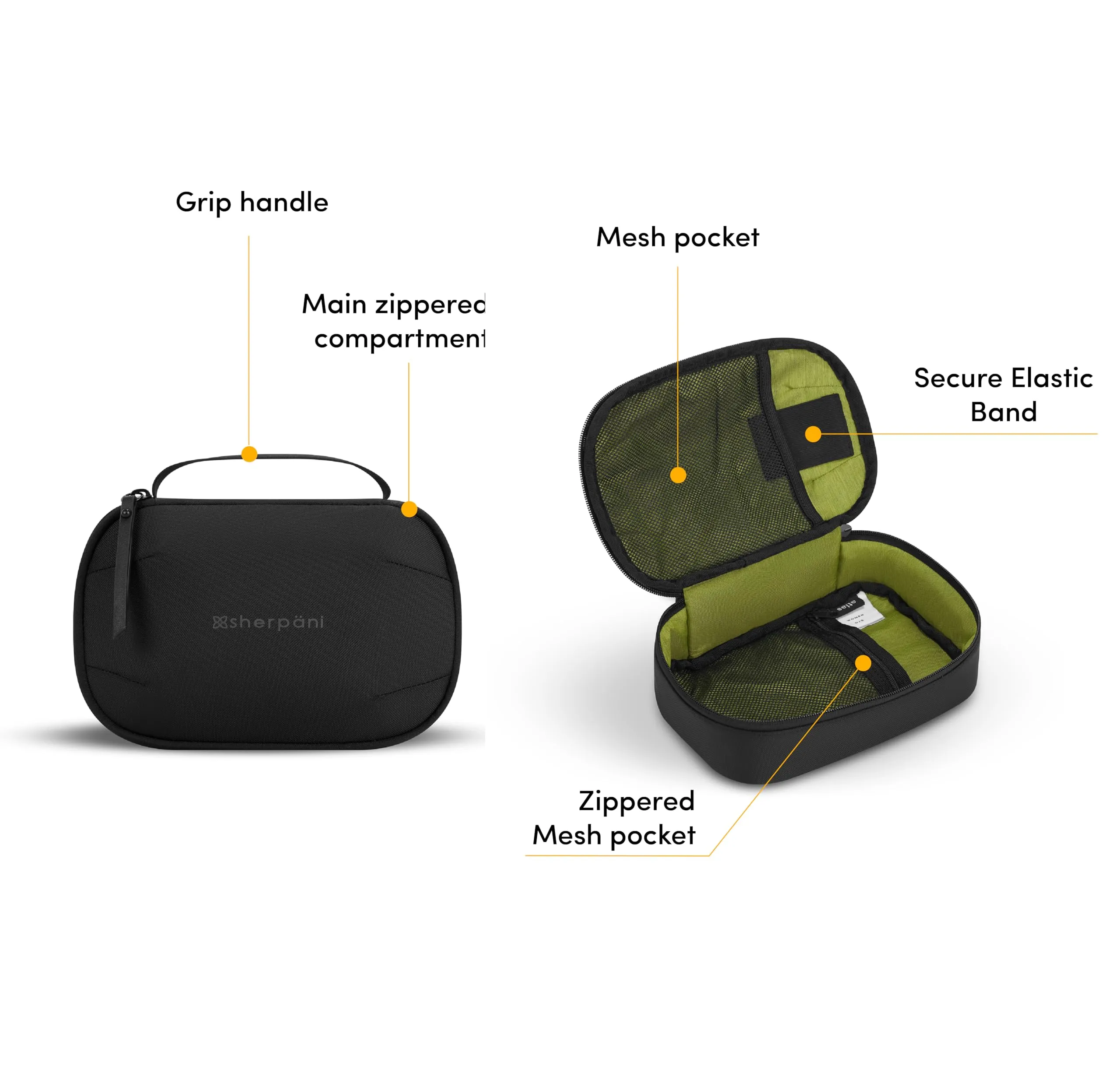 Sherpani Atlas, Travel Accessory, Toiletry and Tech Cable Organizer Bag for Women Bags Sherpani