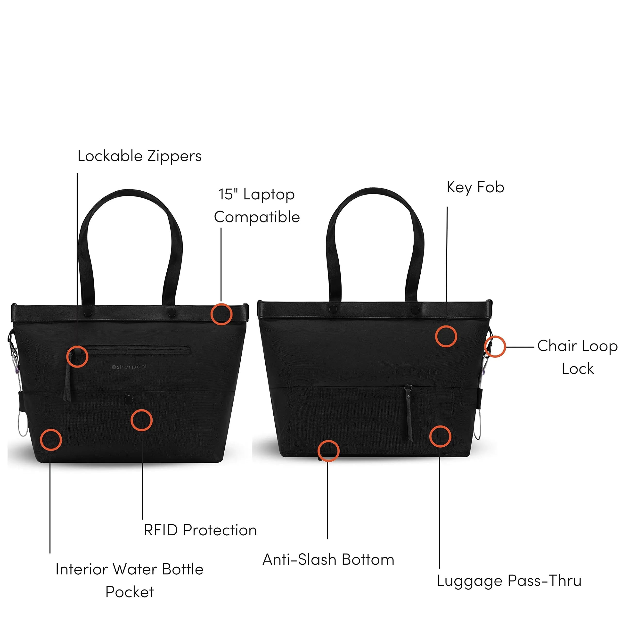 Sherpani Cali, Anti Theft Tote Bag, Travel Bag, Tote Purse, Teacher Bag, Work Tote Bags for Women, Fits 15 Inch Laptop (No Sleeve) Bags Sherpani