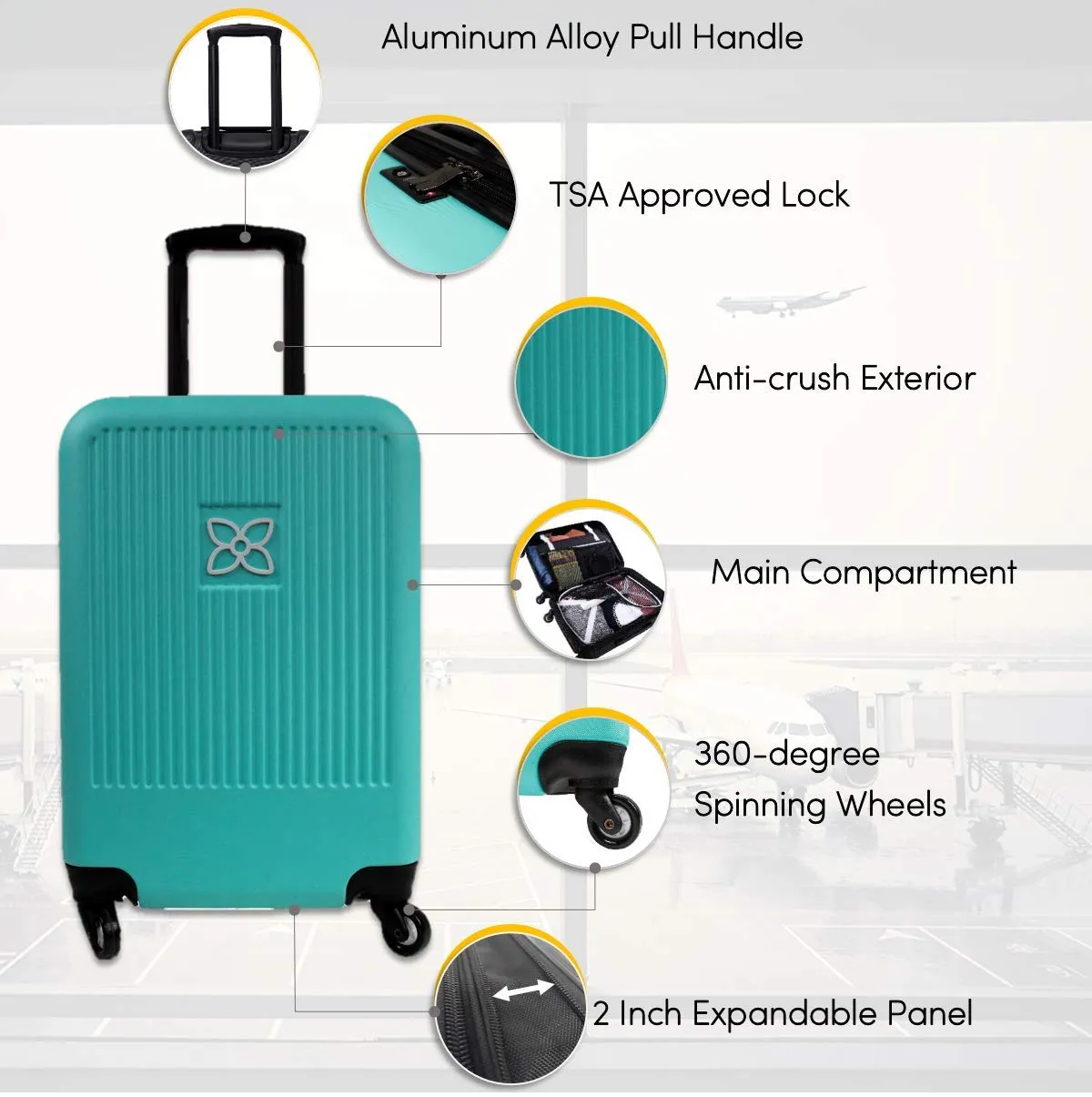 Sherpani Meridian Crushproof 22" Inch Carry on Expandable Luggage Bags Sherpani