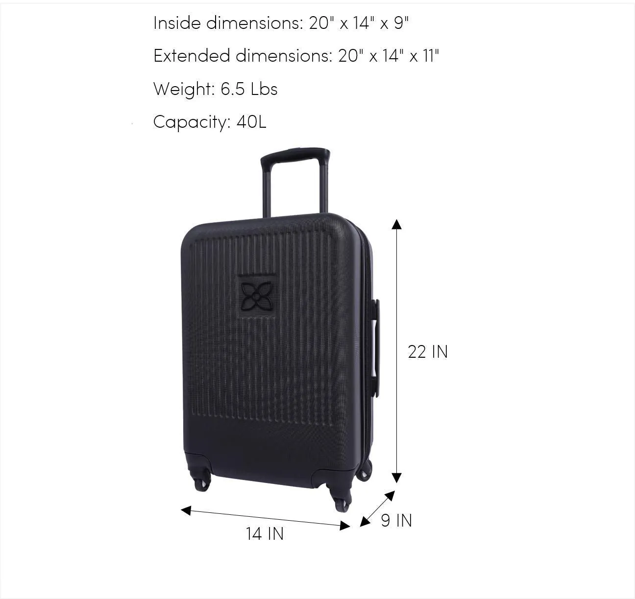 Sherpani Meridian Crushproof 22" Inch Carry on Expandable Luggage Bags Sherpani