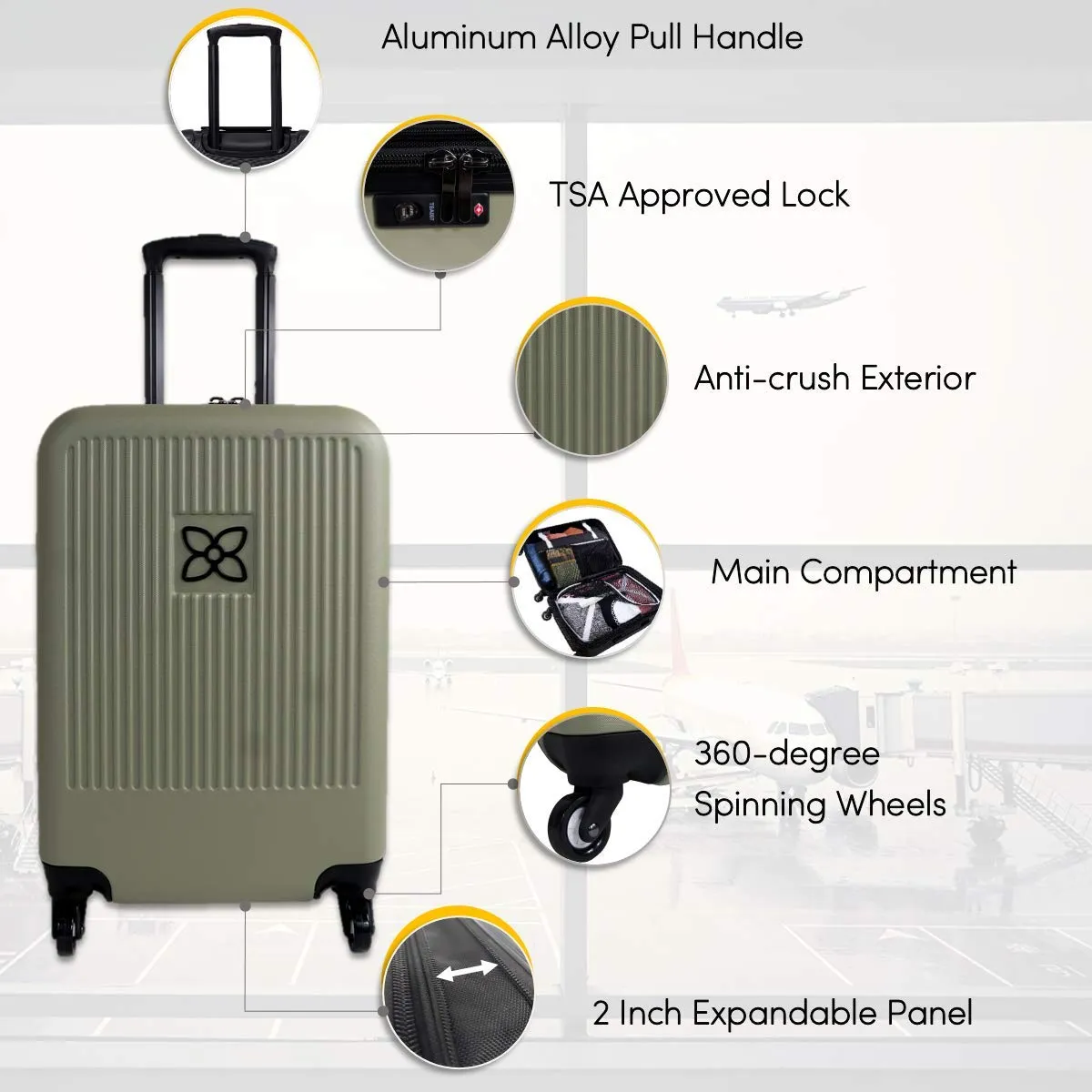 Sherpani Meridian Crushproof 22" Inch Carry on Expandable Luggage Bags Sherpani