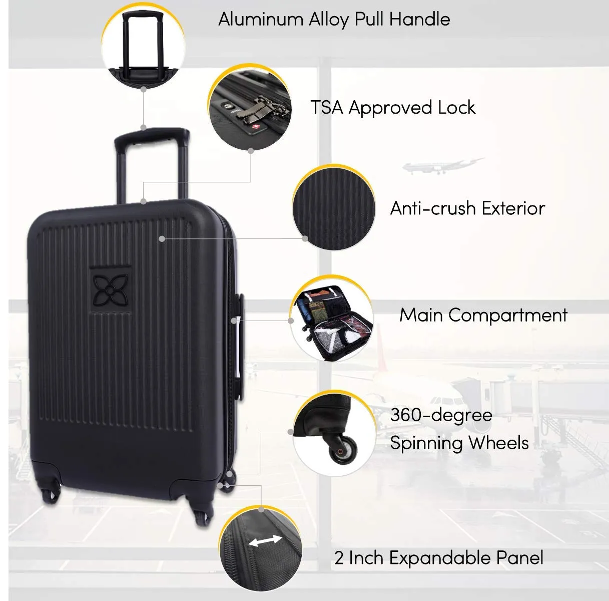 Sherpani Meridian Crushproof 22" Inch Carry on Expandable Luggage Bags Sherpani