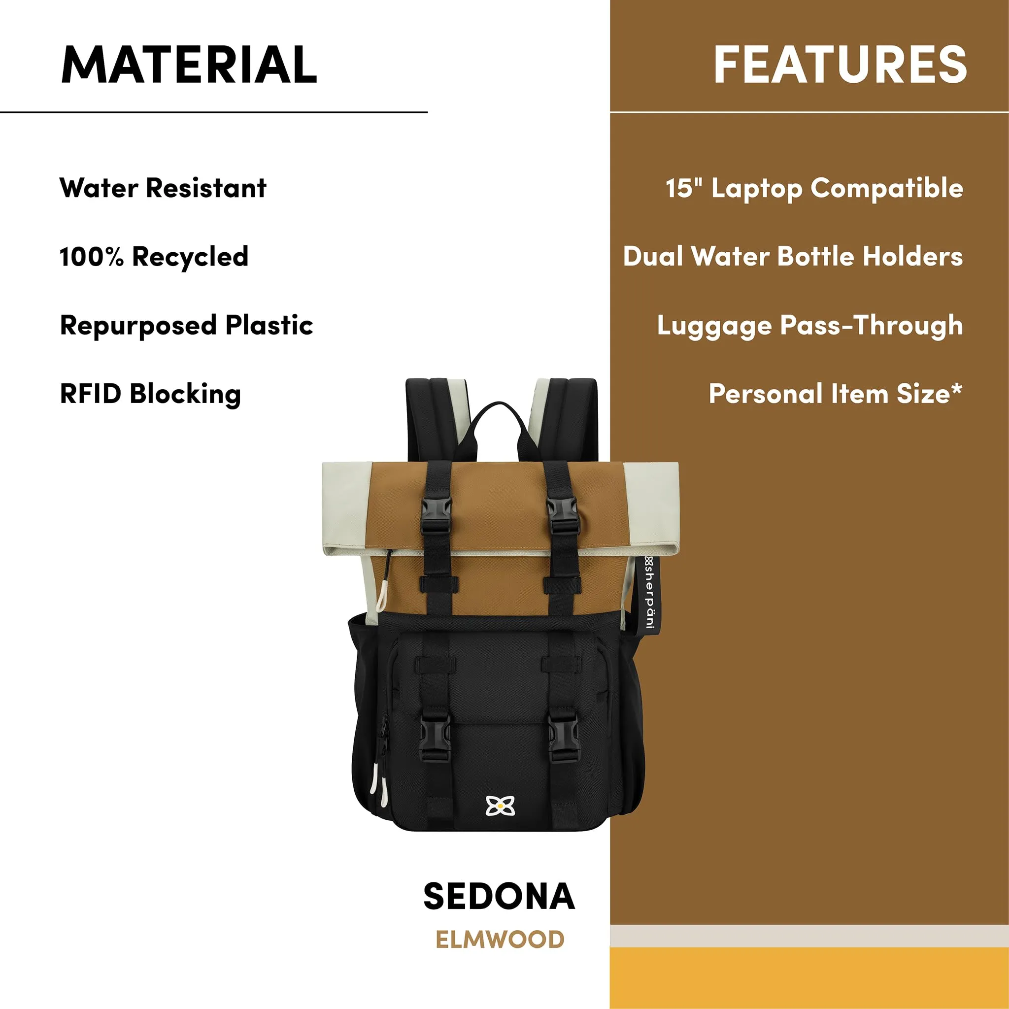 Sherpani Sedona Laptop Backpack, Fits 15 Inch Laptop Bags Sherpani