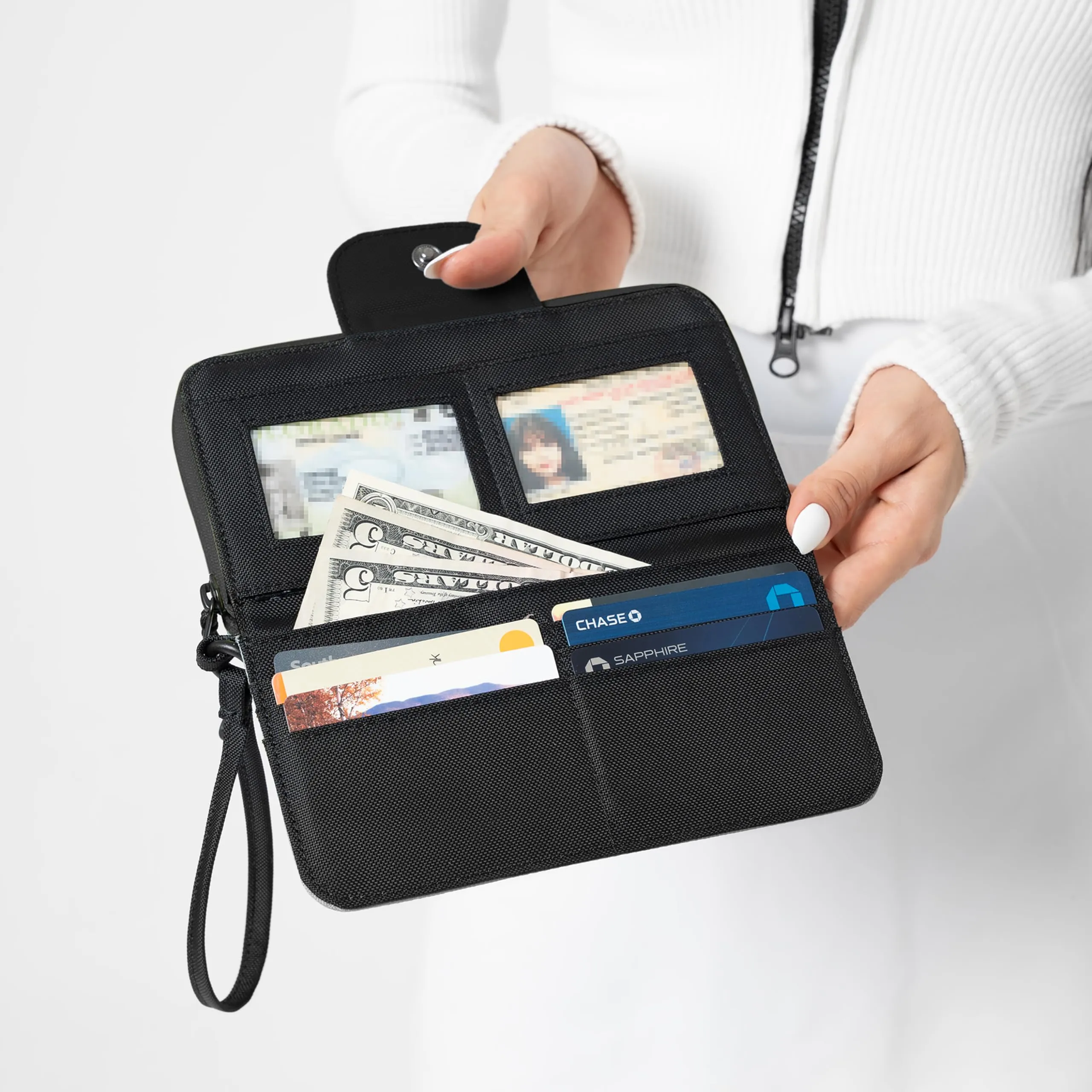 Sherpani Tulum Nylon Large Zip Around RFID Protection Wallet Wristlet Bags Sherpani
