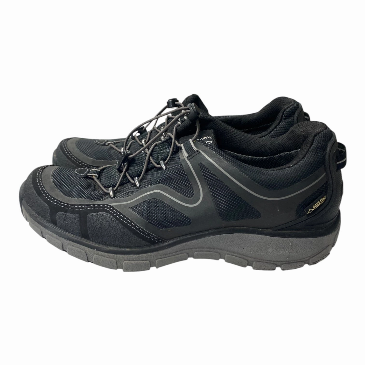 Shoes Athletic By Clarks In Black & Grey, Size:8 Leather Footwear