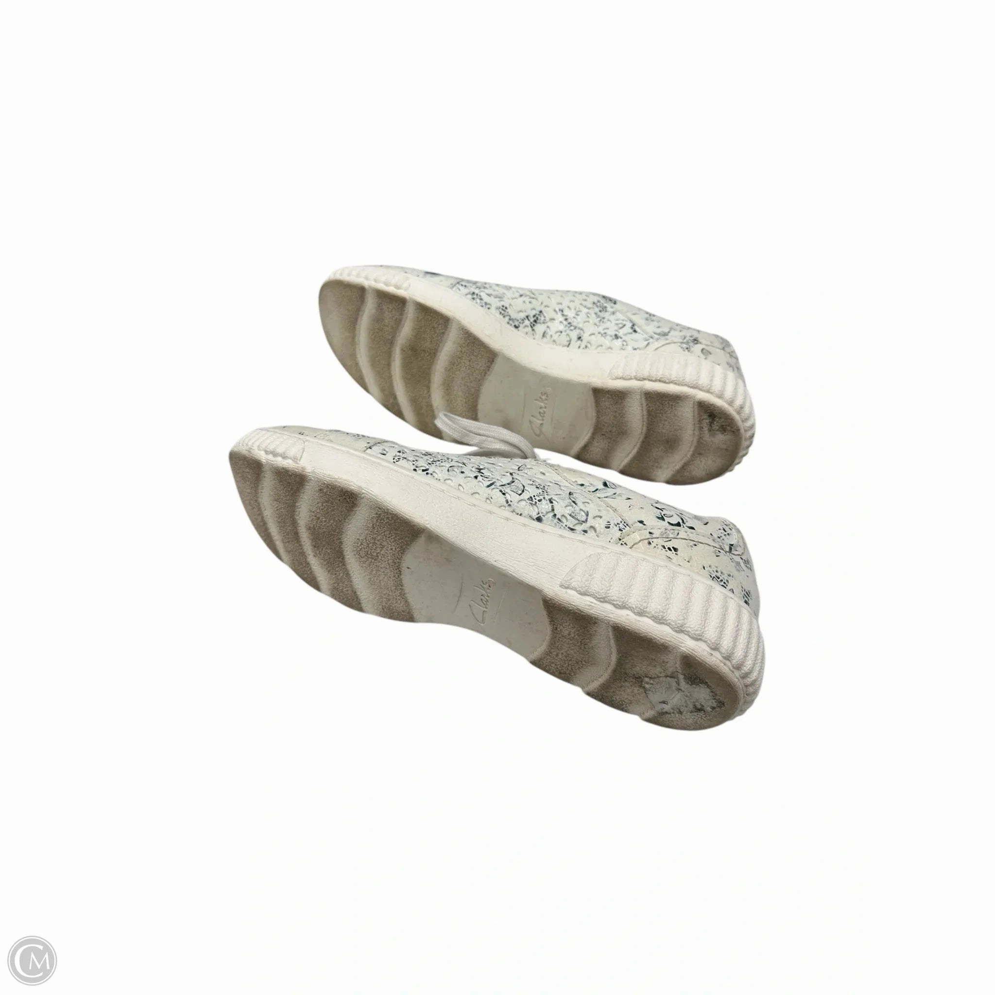 Shoes Athletic By Clarks In Blue & Cream, Size: 7.5 Leather Footwear