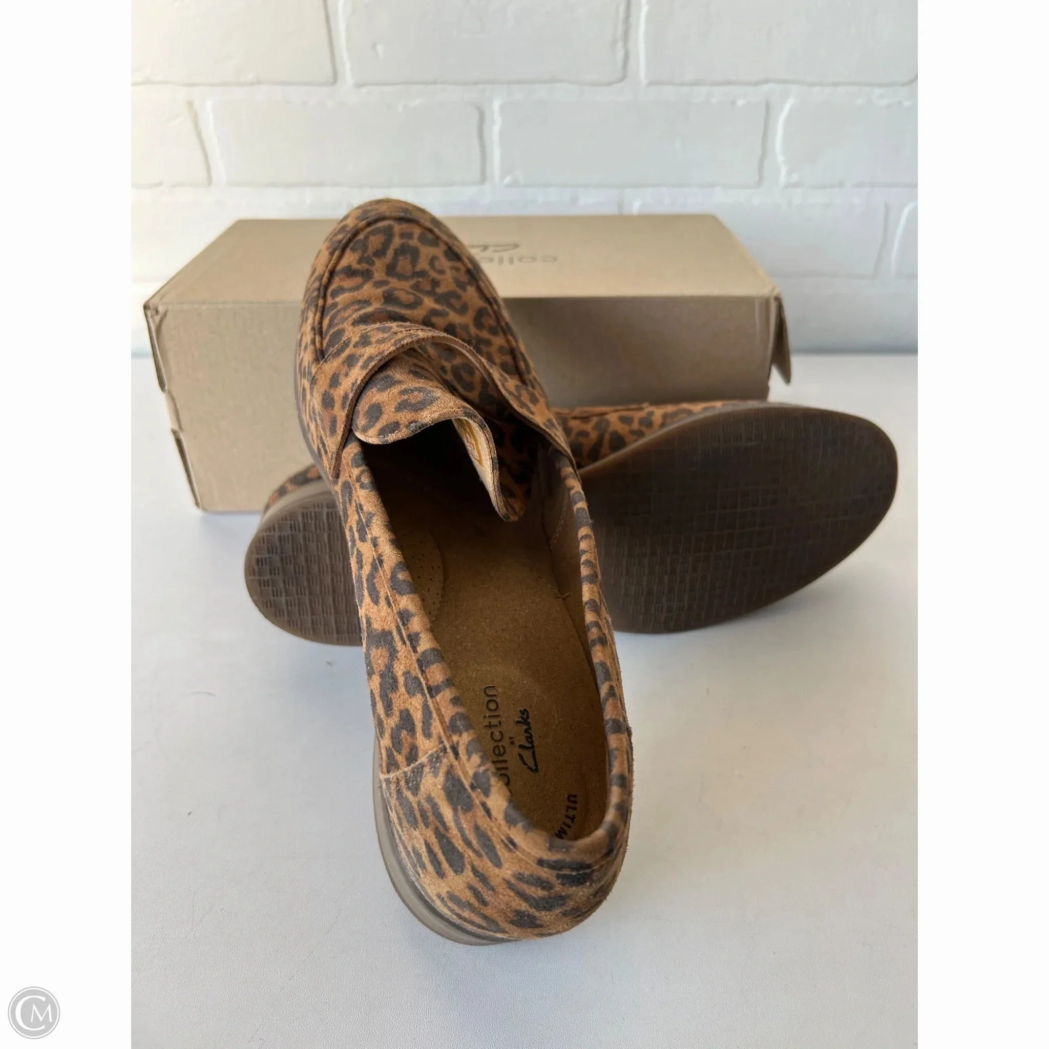 Shoes Flats By Clarks In Animal Print, Size: 11 Leather Footwear