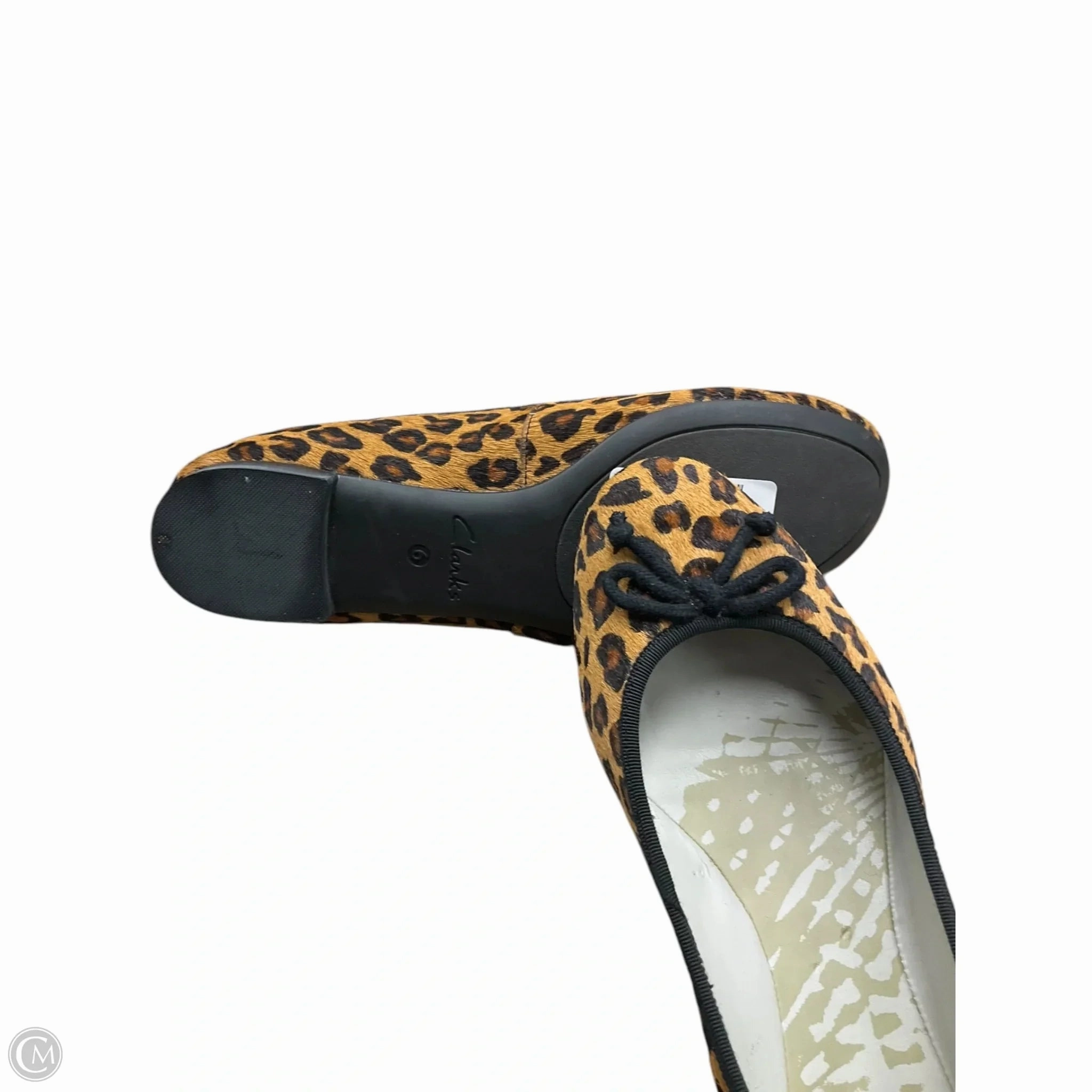 Shoes Flats By Clarks In Animal Print, Size: 6 Leather Footwear