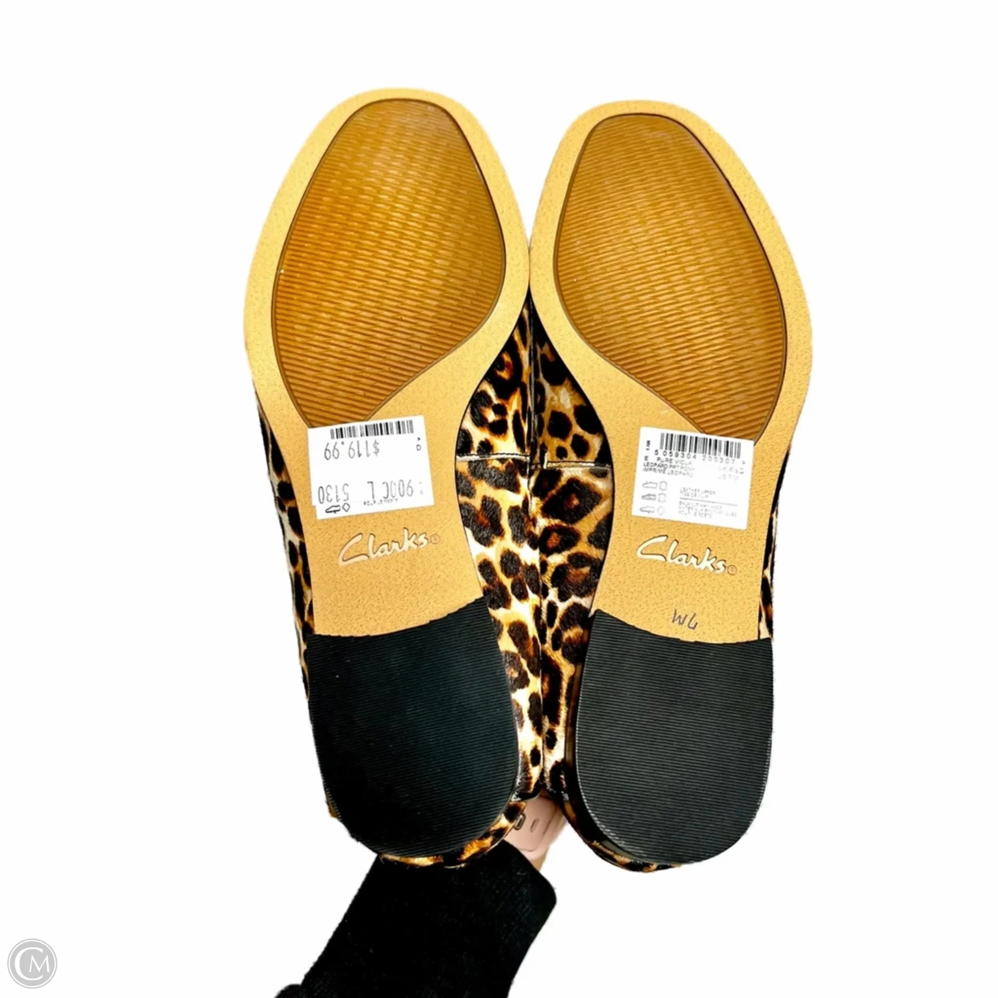 Shoes Flats By Clarks In Animal Print, Size: 7 Leather Footwear