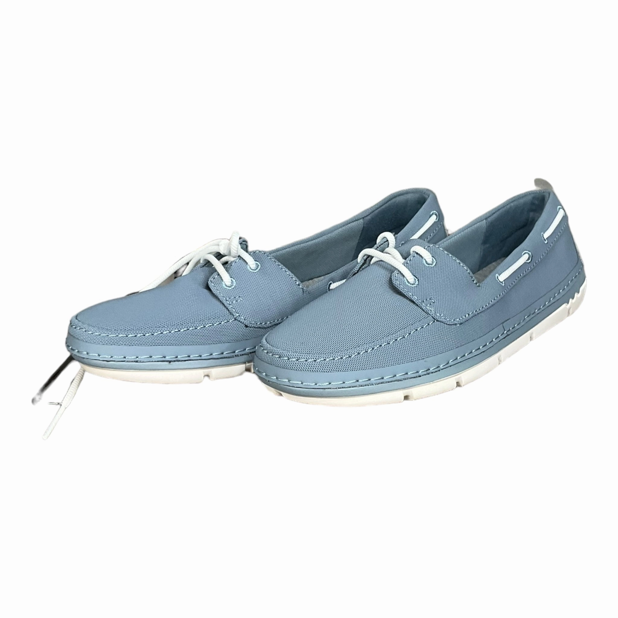 Shoes Flats By Clarks In Aqua, Size: 9.5 Leather Footwear