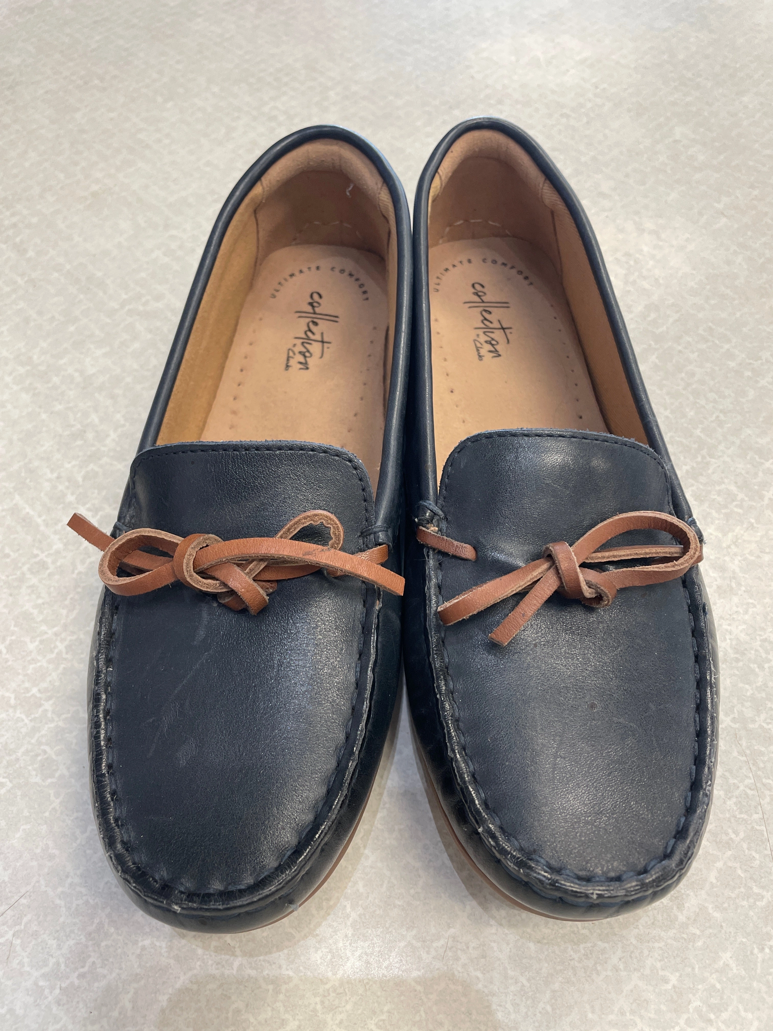 Shoes Flats By Clarks In Black & Brown, Size: 8.5 Clarks leather shoes for daily wear