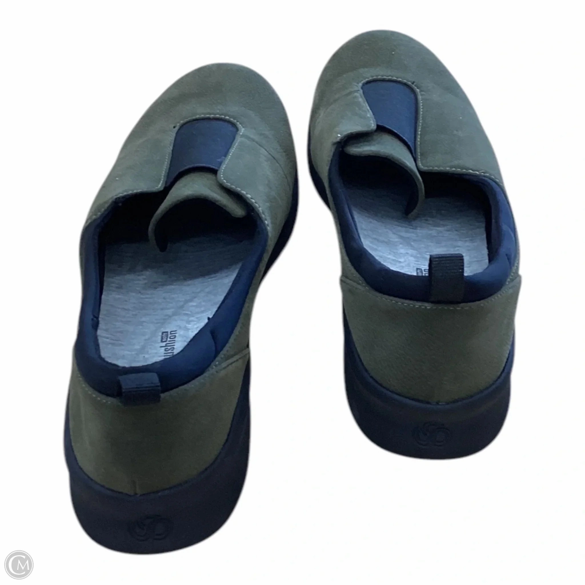 Shoes Flats By Clarks In Black & Green, Size: 10 Leather Footwear