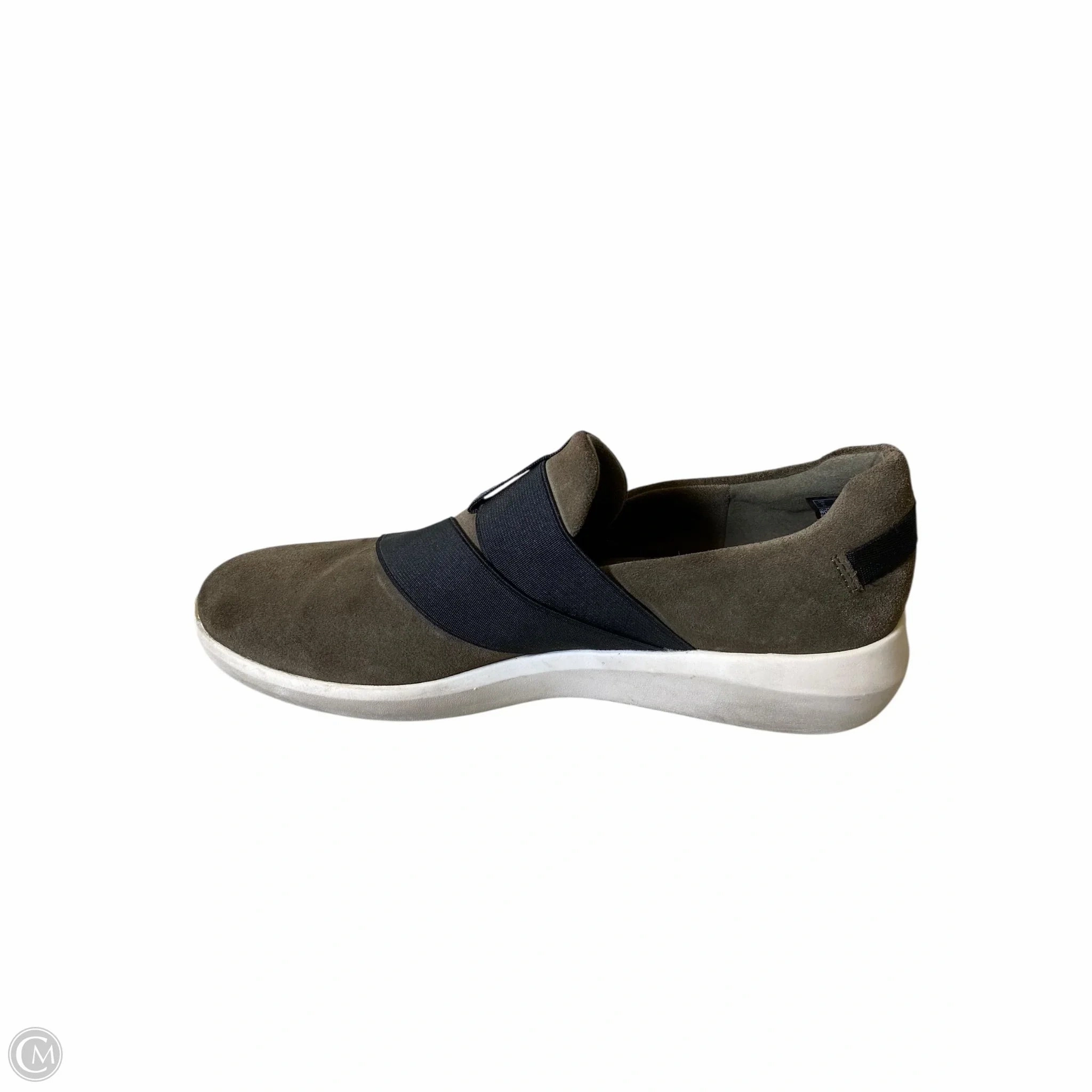 Shoes Flats By Clarks In Black & Green, Size: 8.5 Leather Footwear
