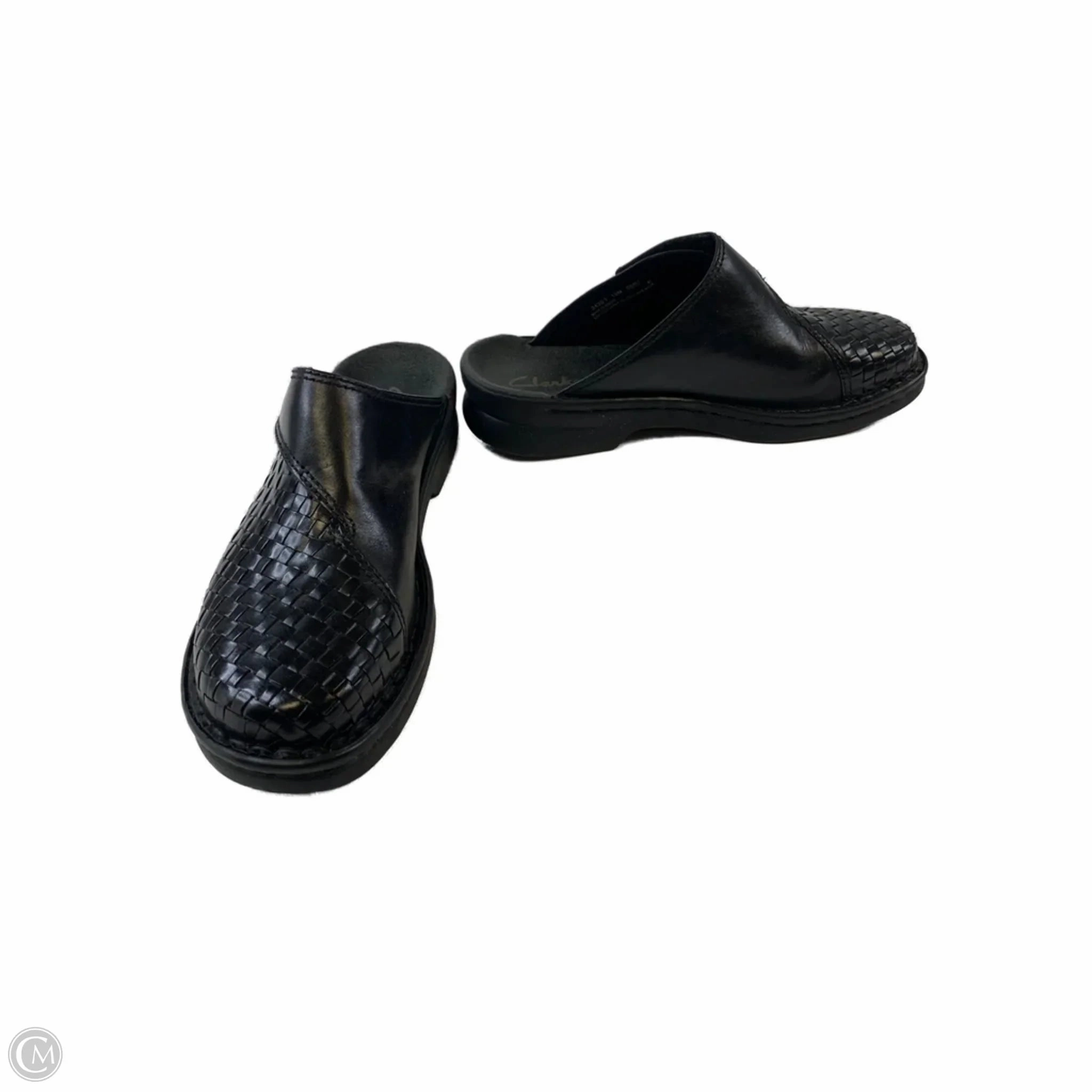 Shoes Flats By Clarks In Black, Size: 10.5 Leather Footwear
