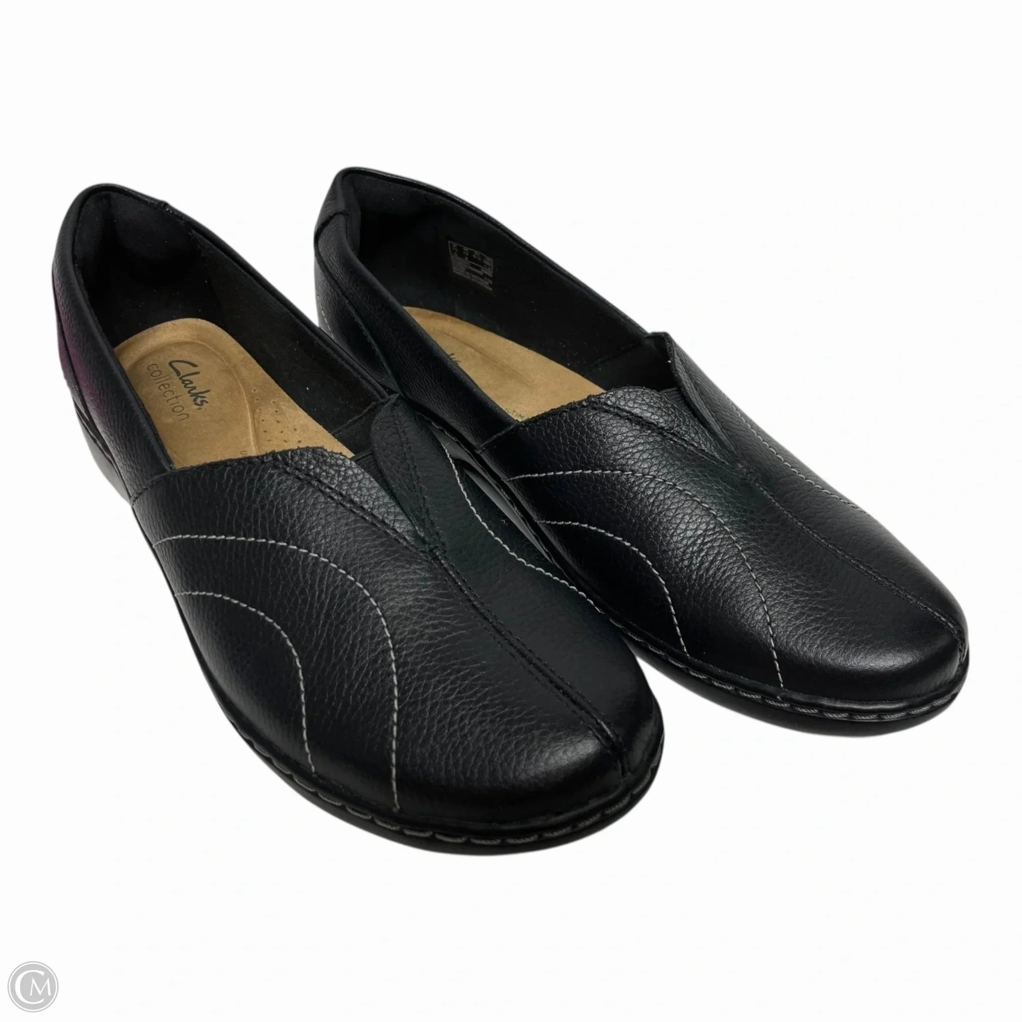 Shoes Flats By Clarks In Black, Size: 10 Leather Footwear