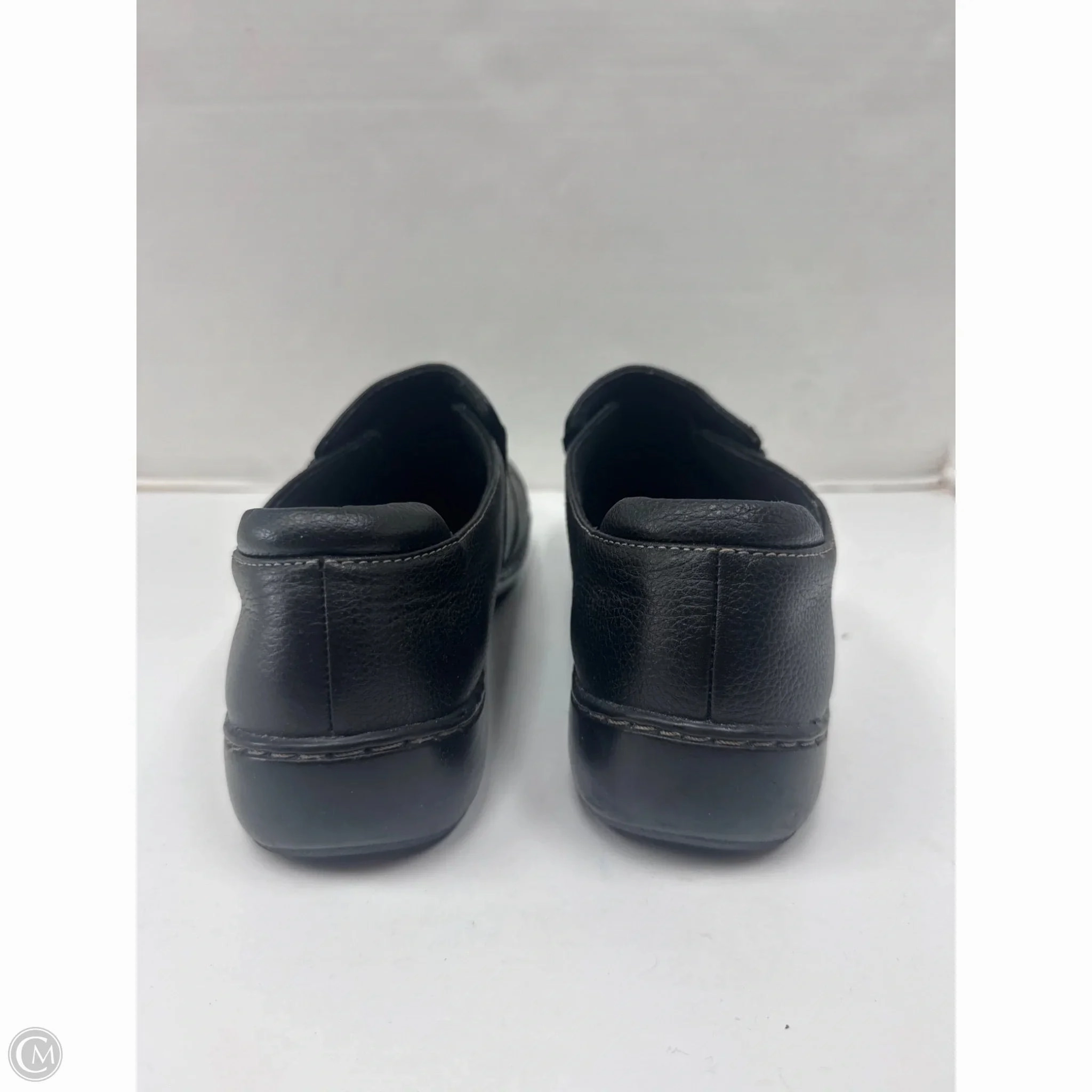 Shoes Flats By Clarks In Black, Size: 12 Leather Footwear