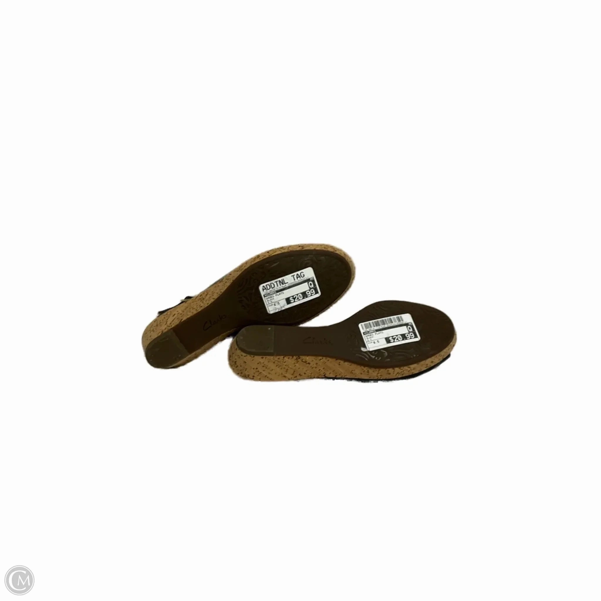 Shoes Flats By Clarks In Black, Size: 6.5 Leather Footwear