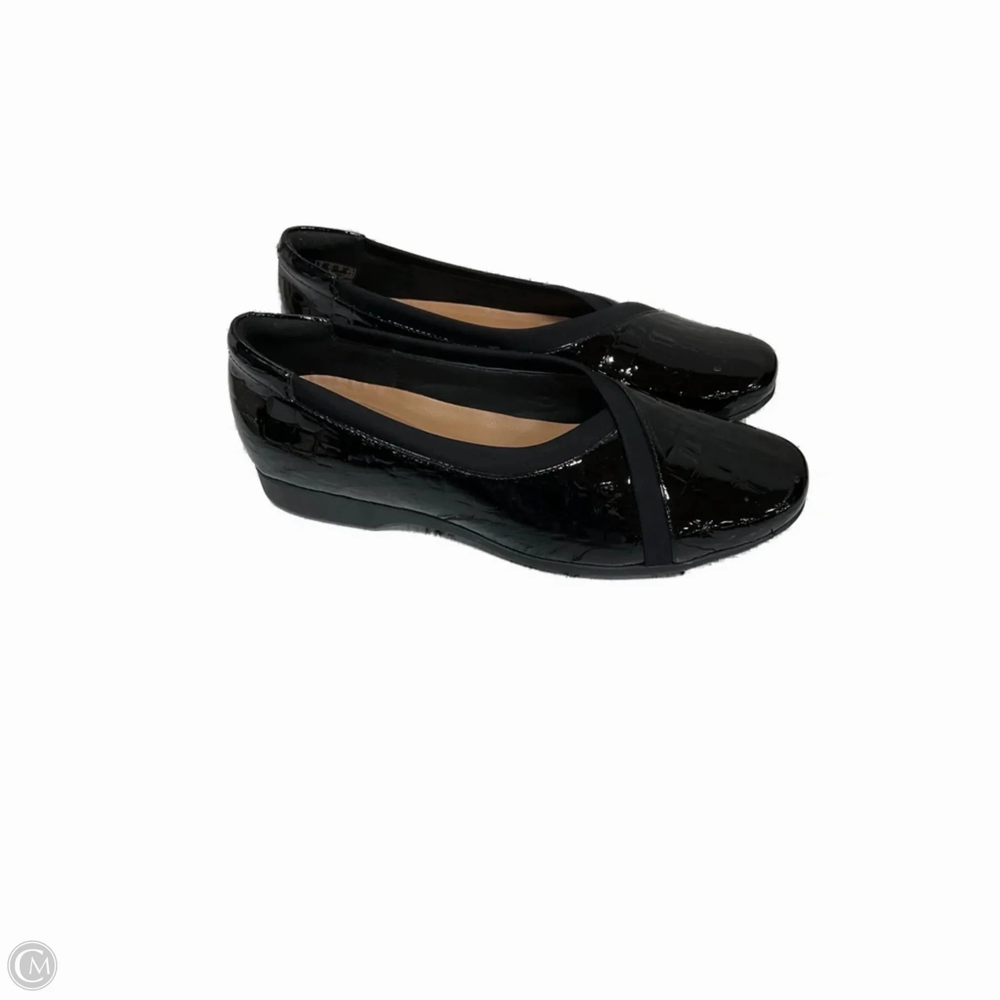 Shoes Flats By Clarks In Black, Size: 6.5 Leather Footwear