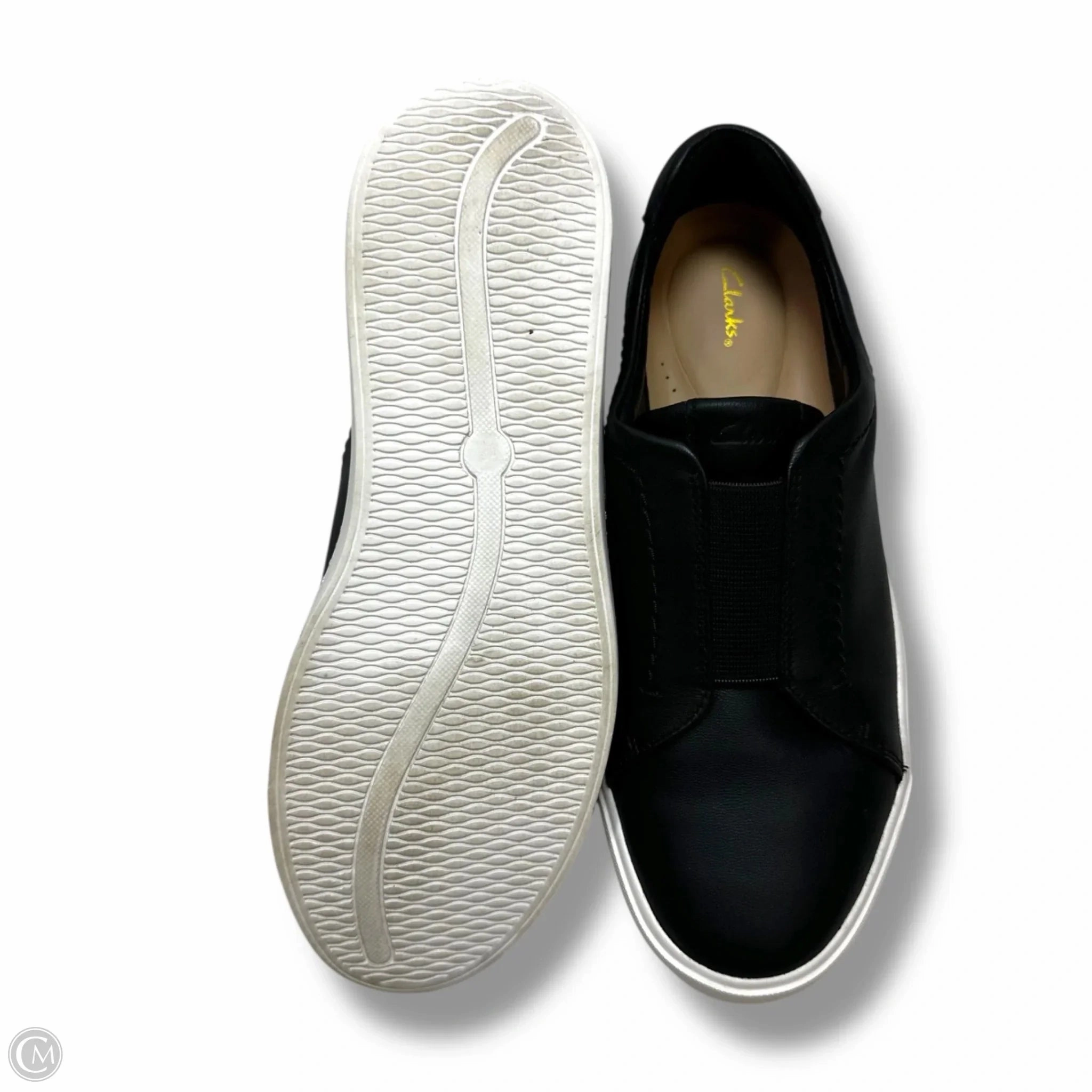 Shoes Flats By Clarks In Black, Size: 7.5 Leather Footwear