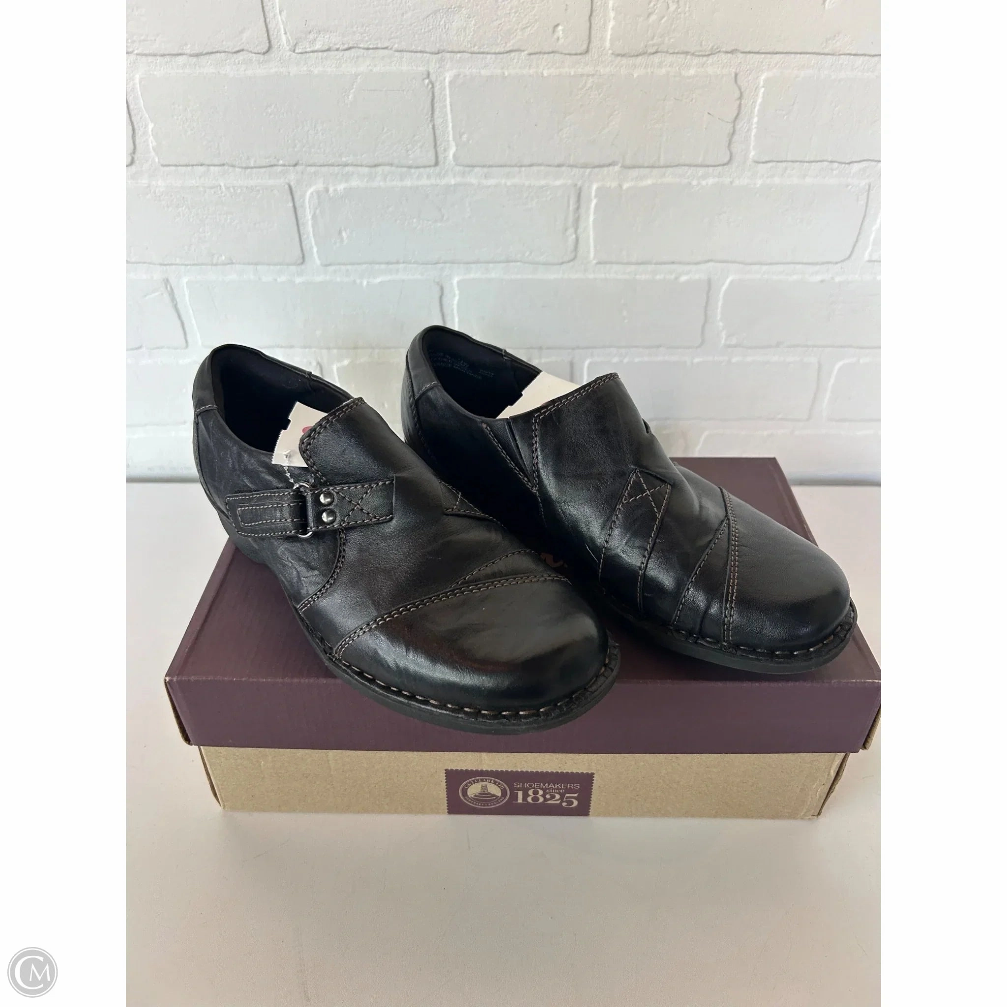 Shoes Flats By Clarks In Black, Size: 7.5 Clarks leather shoes for daily wear