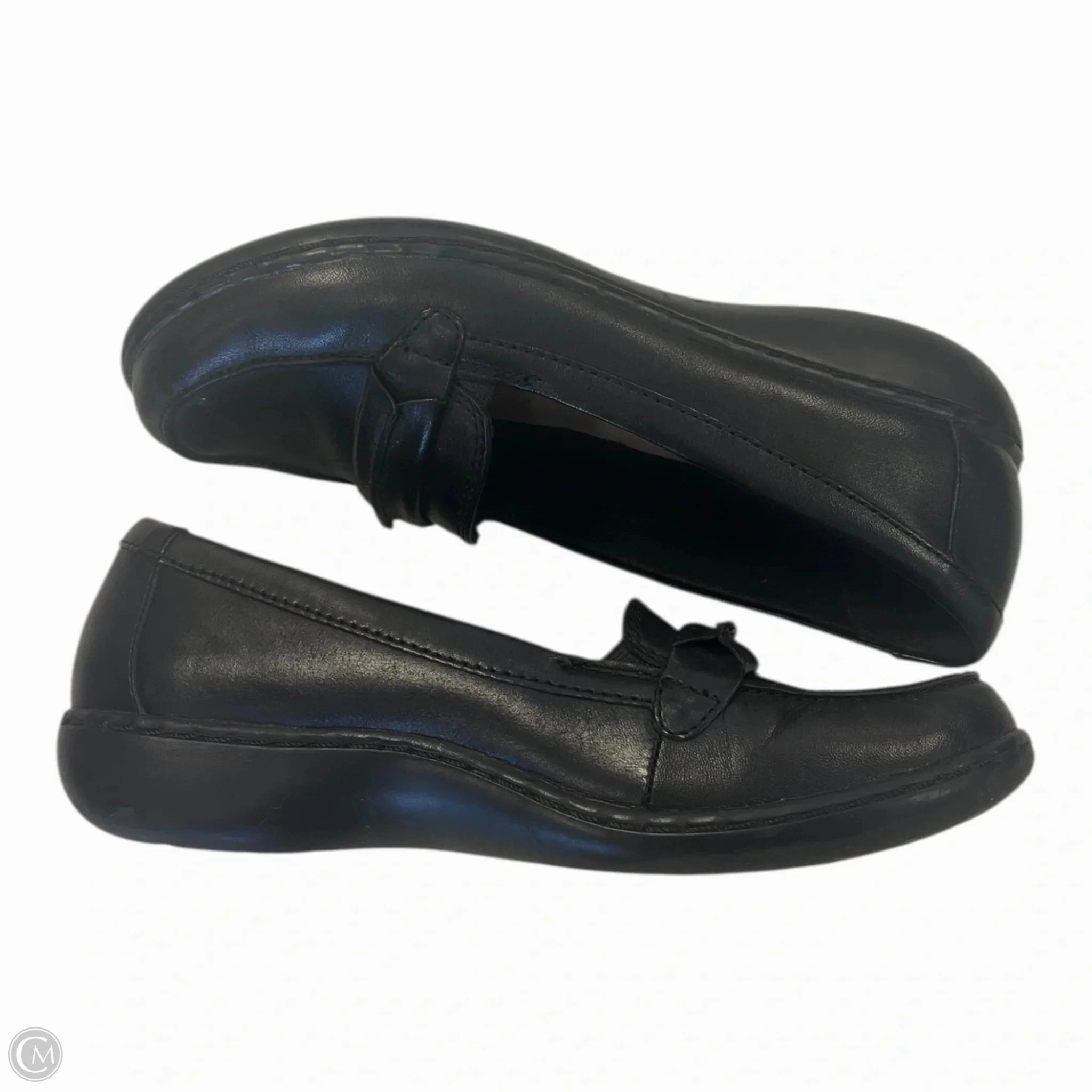 Shoes Flats By Clarks In Black, Size: 7.5 Leather Footwear