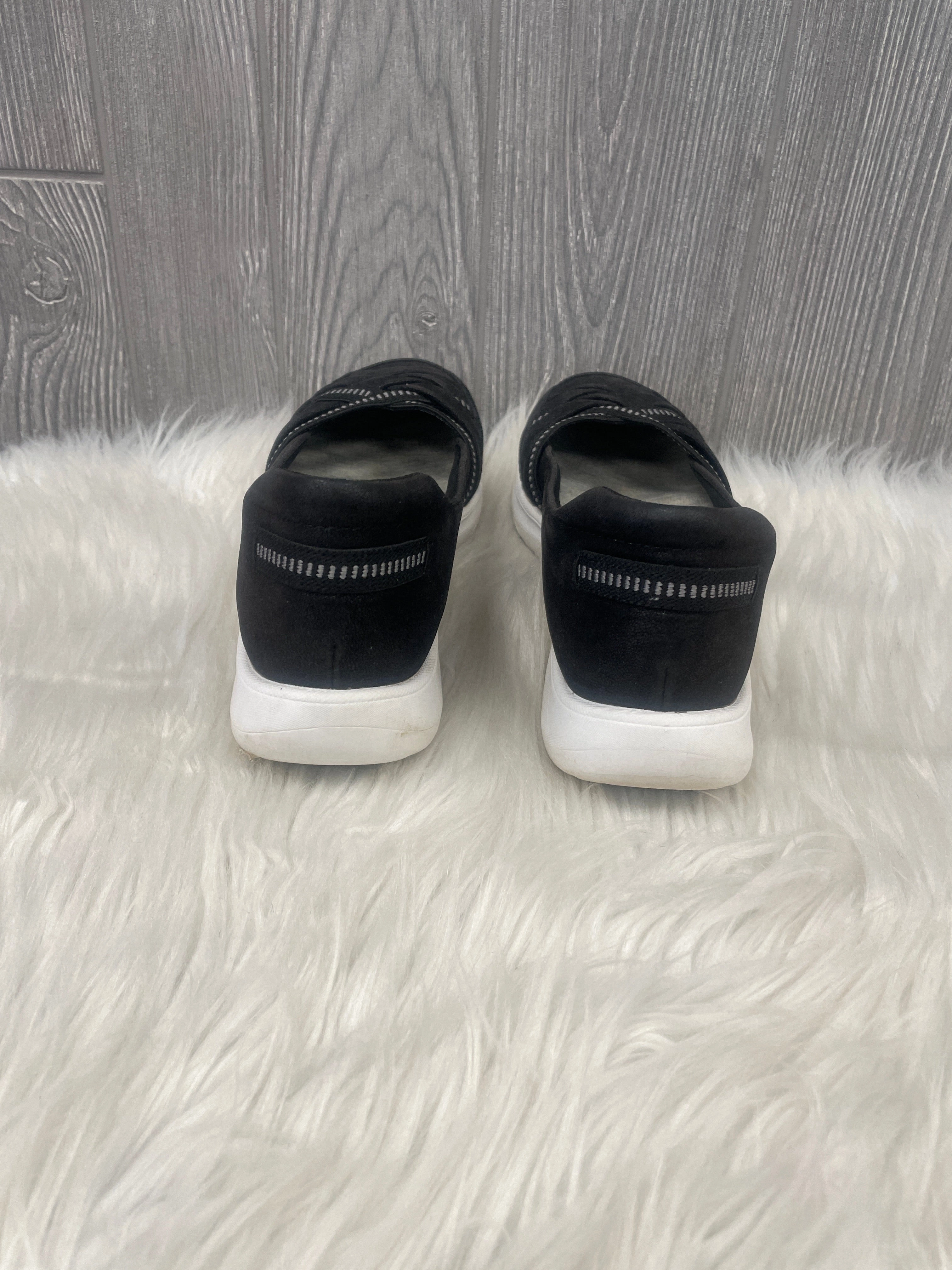 Shoes Flats By Clarks In Black, Size: 7.5 Leather Footwear