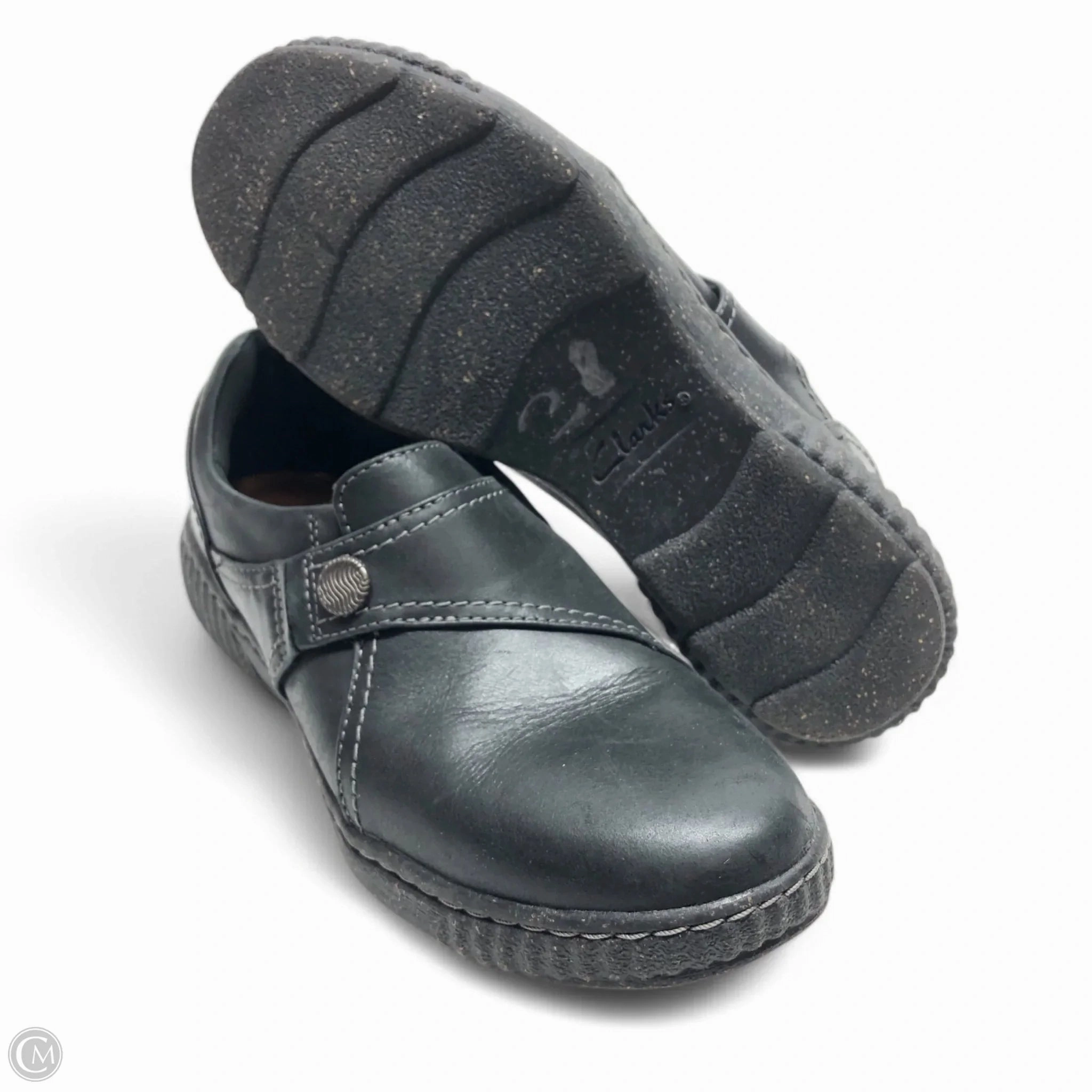 Shoes Flats By Clarks In Black, Size: 7 Leather Footwear