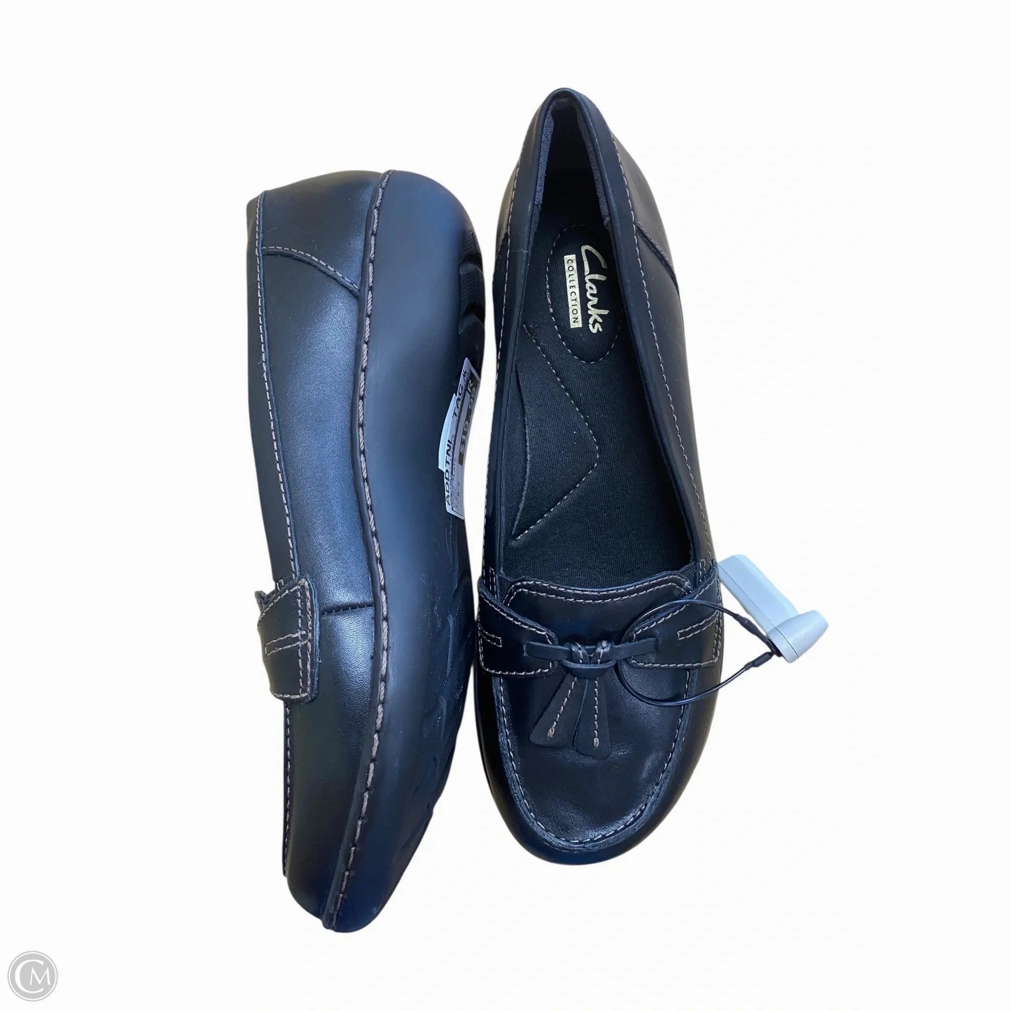 Shoes Flats By Clarks In Black, Size: 8.5 Leather Footwear