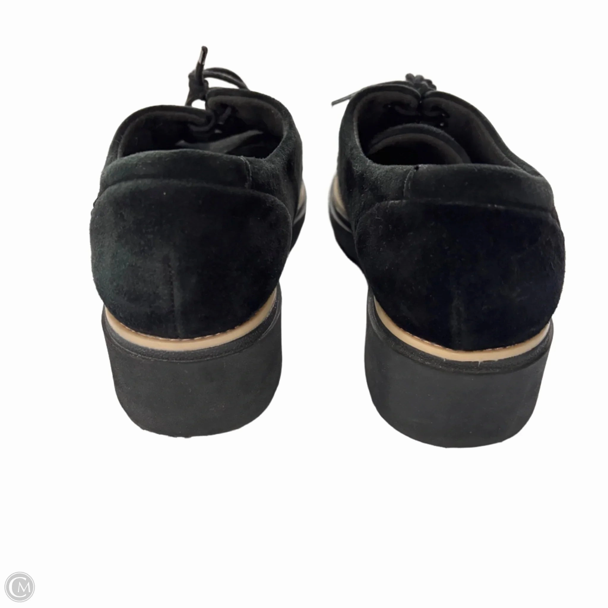 Shoes Flats By Clarks In Black, Size: 8.5 Leather Footwear