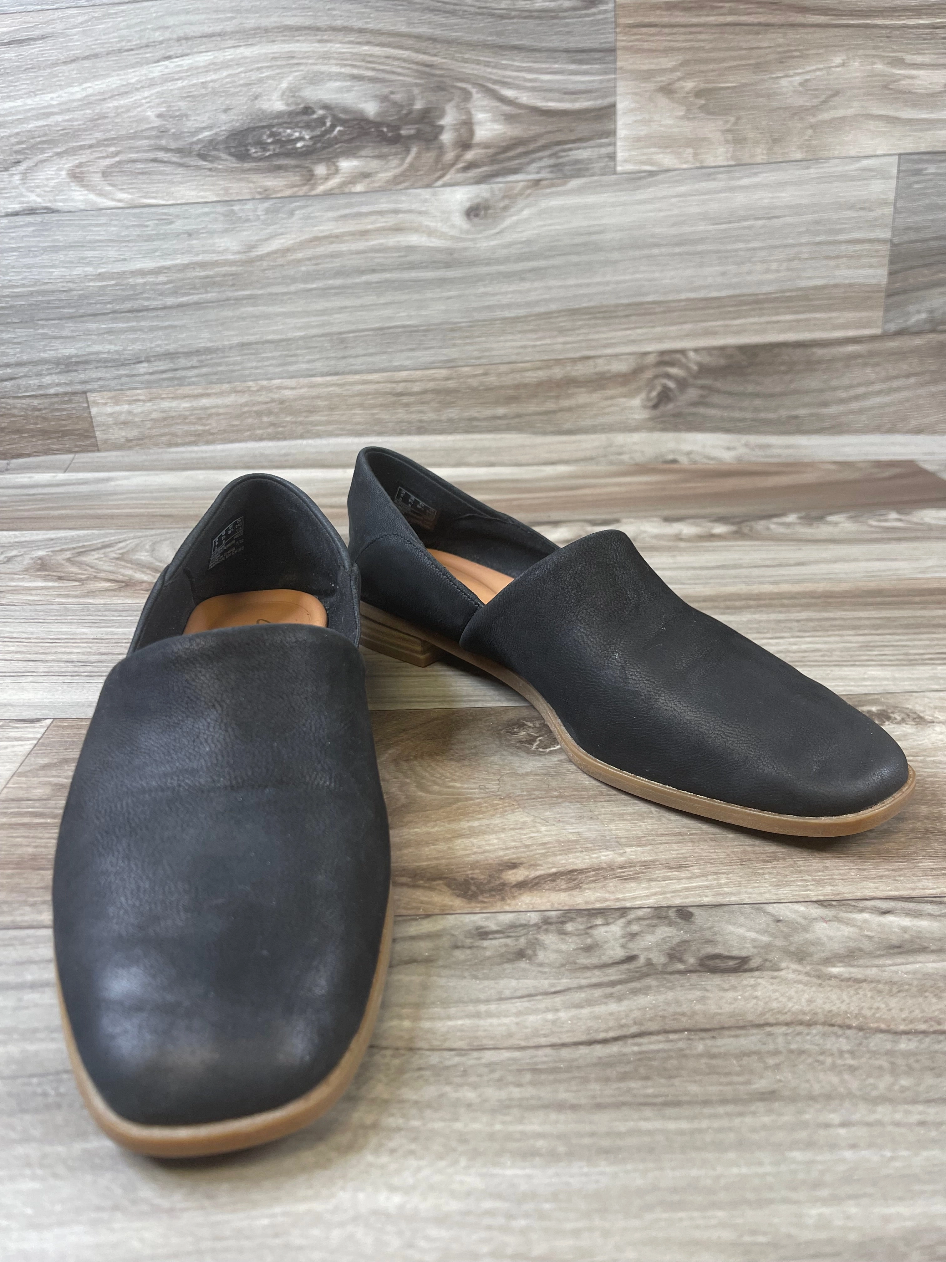 Shoes Flats By Clarks In Black, Size: 8.5 Leather Footwear