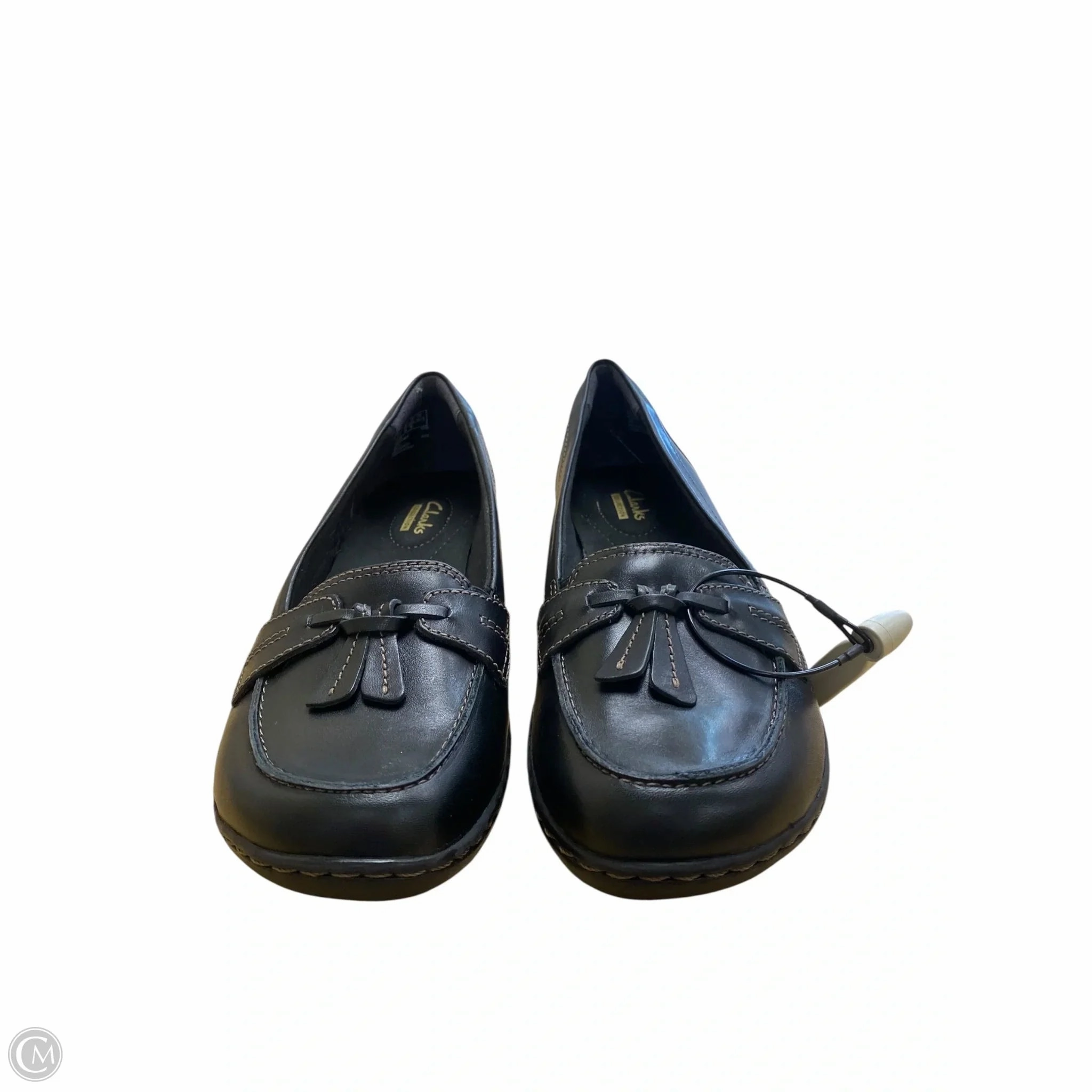 Shoes Flats By Clarks In Black, Size: 8.5 Leather Footwear