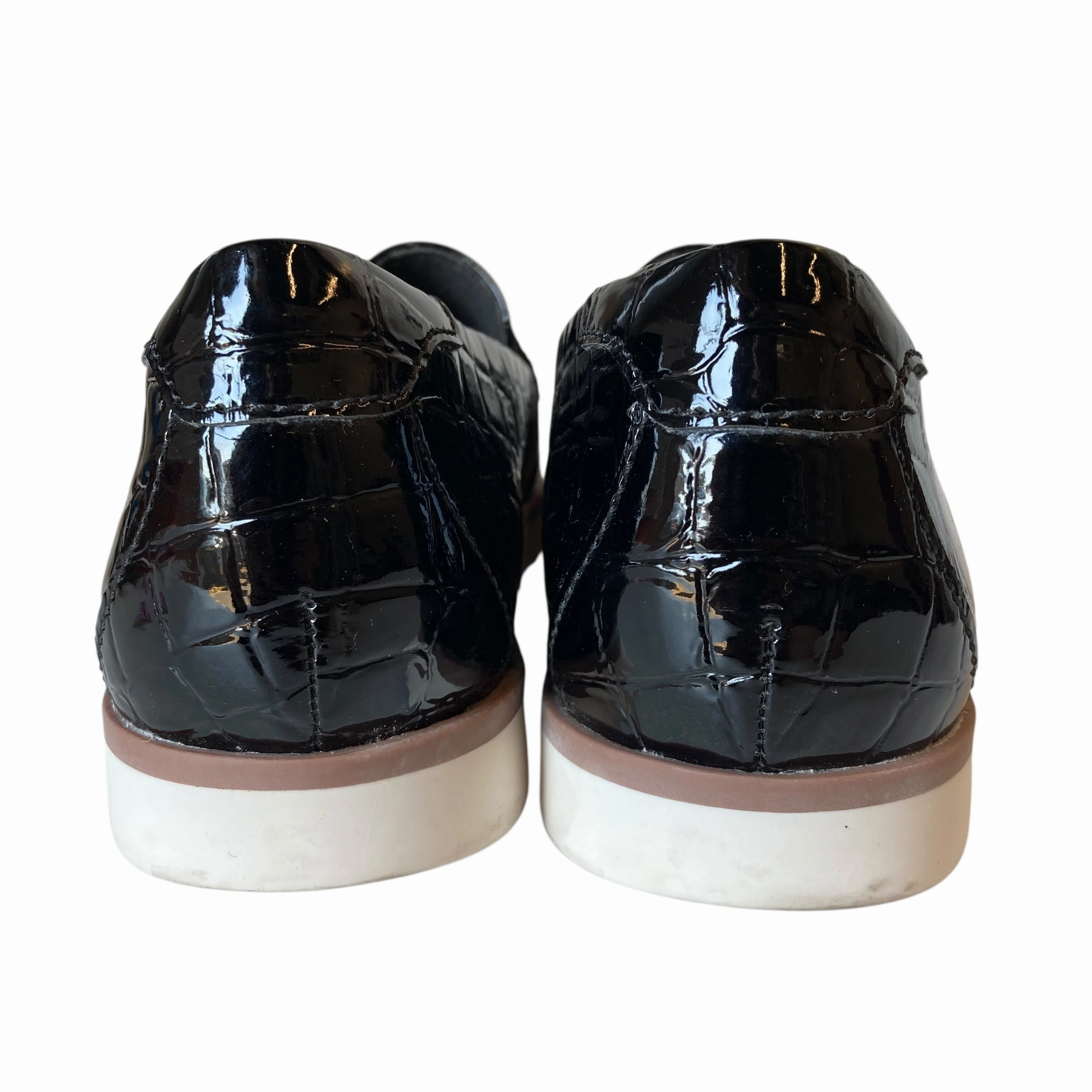 Shoes Flats By Clarks In Black, Size:8 Leather Footwear