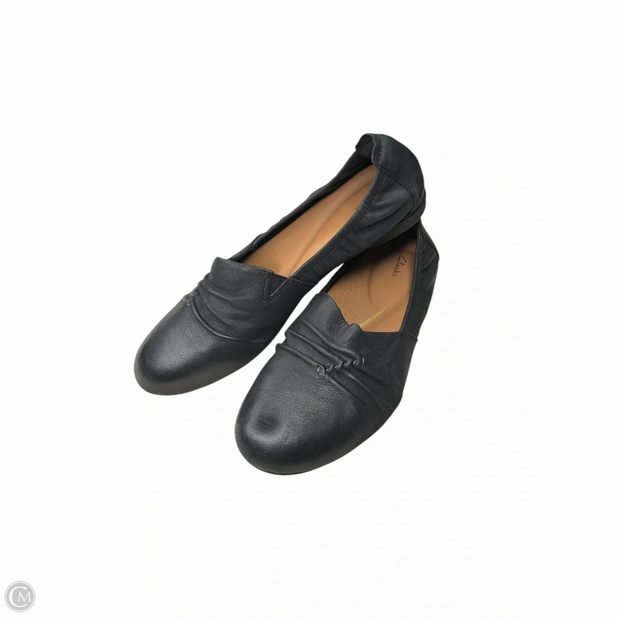 Shoes Flats By Clarks In Black, Size: 8 Leather Footwear