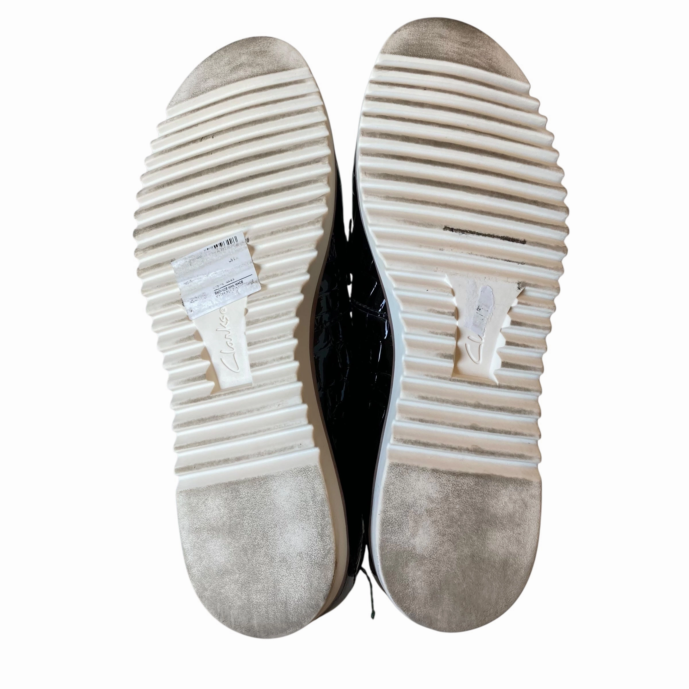 Shoes Flats By Clarks In Black, Size:8 Leather Footwear