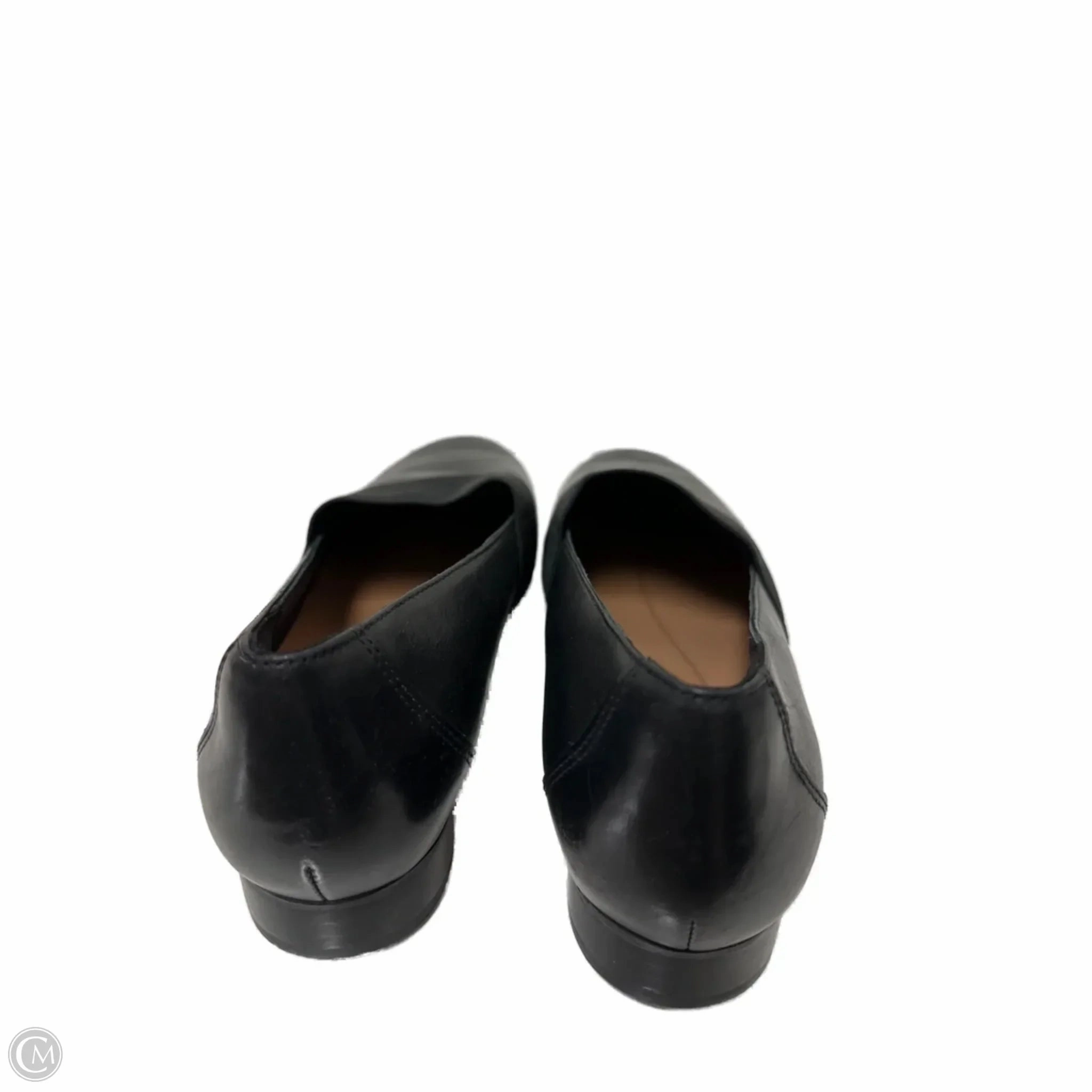 Shoes Flats By Clarks In Black, Size: 9.5 Leather Footwear