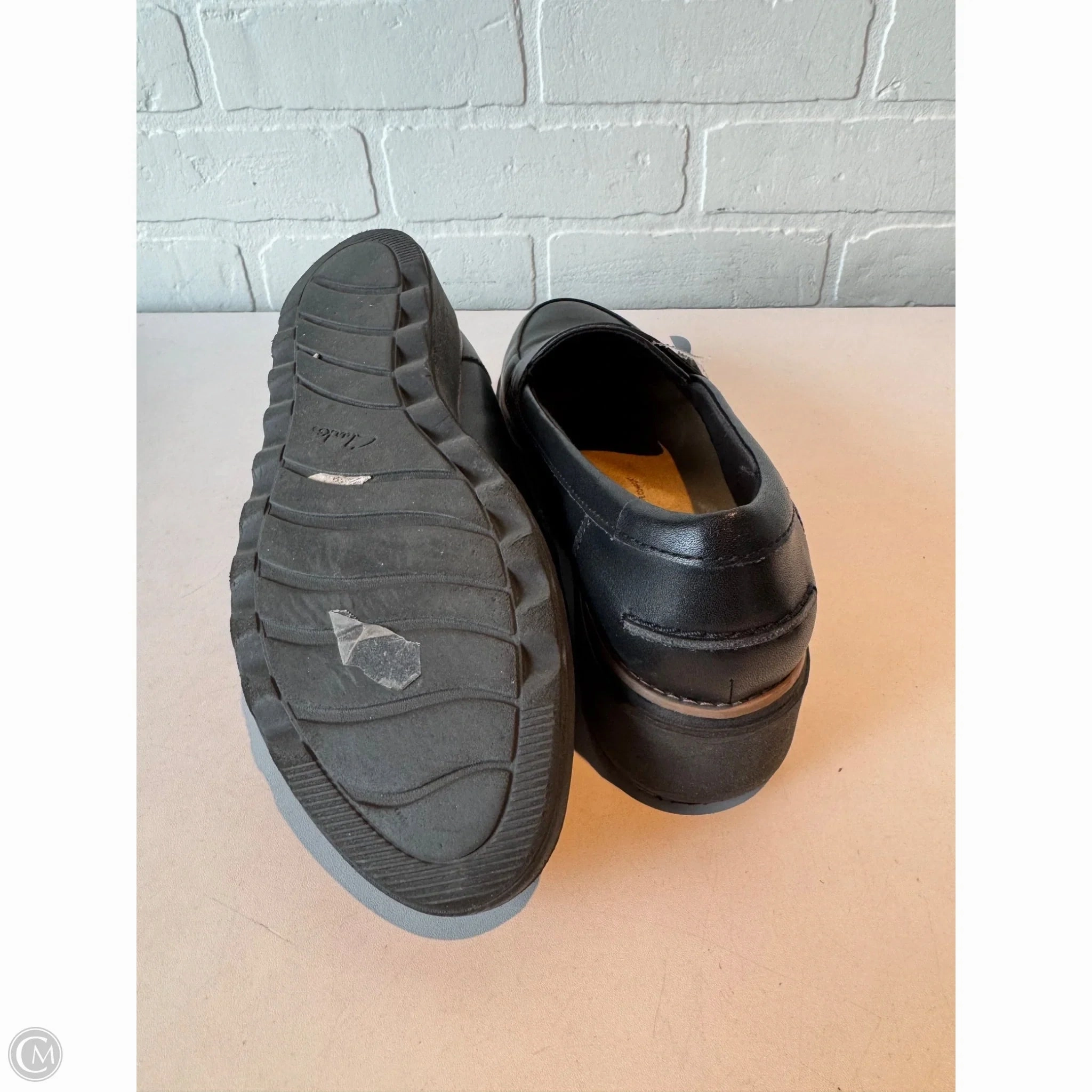 Shoes Flats By Clarks In Black, Size: 9 Leather Footwear