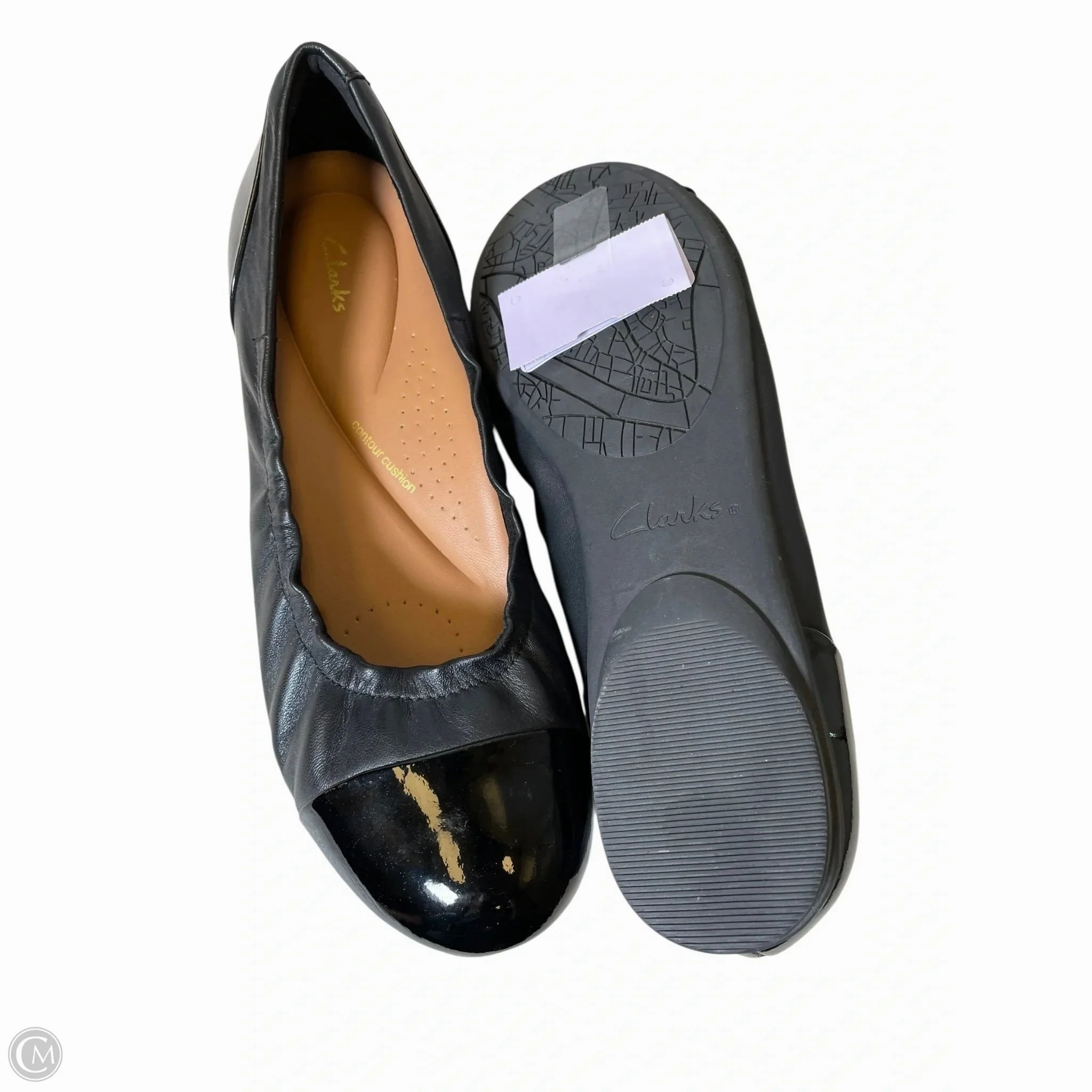Shoes Flats By Clarks In Black, Size: 9 Leather Footwear