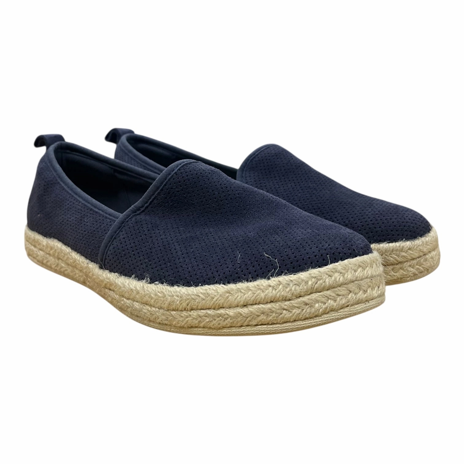 Shoes Flats By Clarks In Blue & Cream, Size:7.5 Leather Footwear