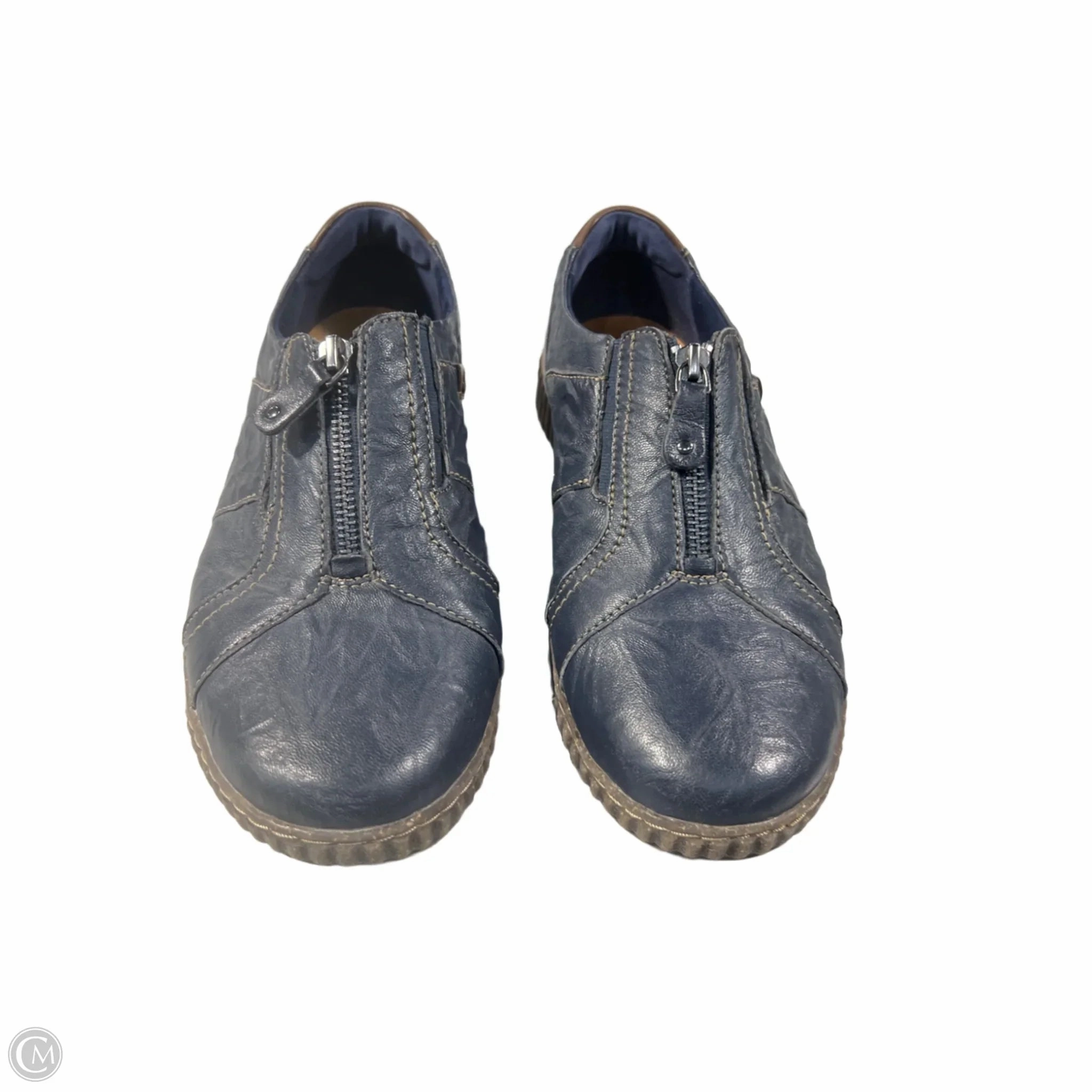 Shoes Flats By Clarks In Blue, Size: 10 Leather Footwear