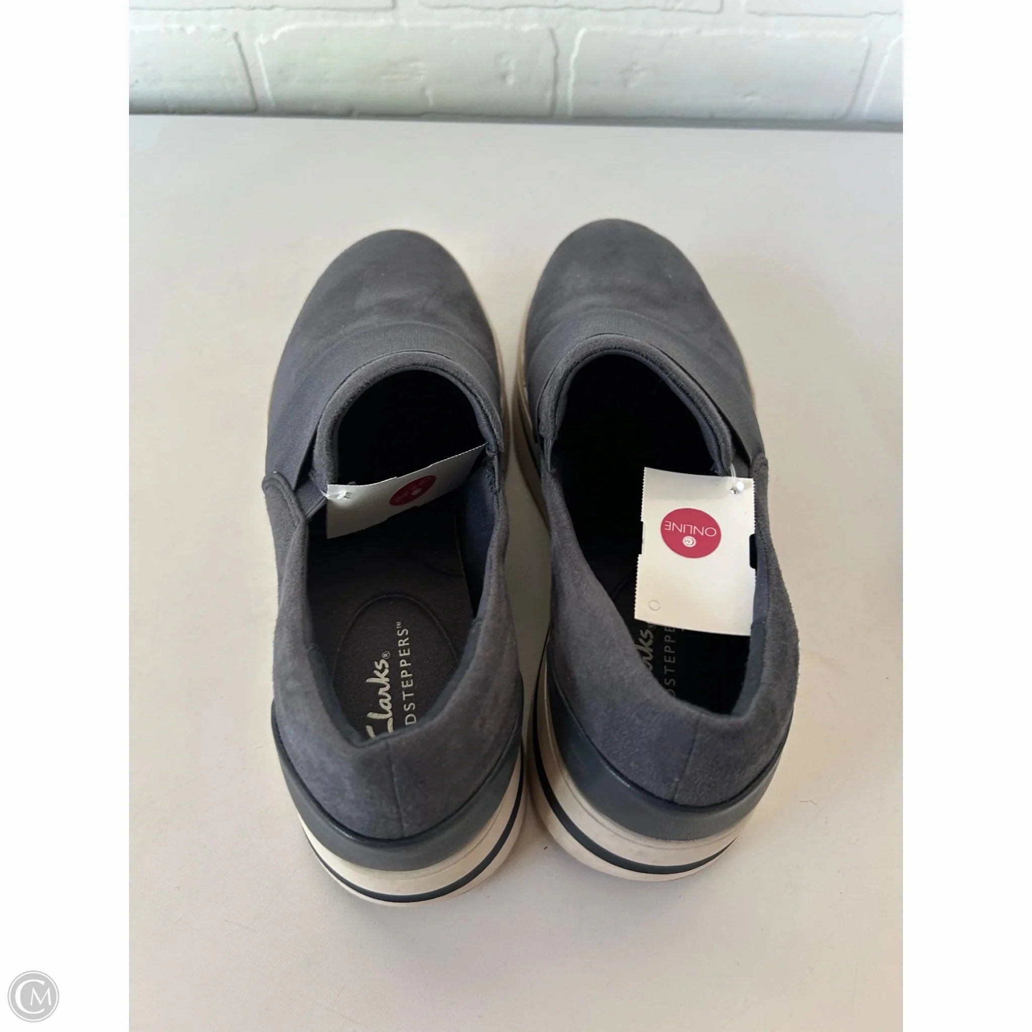 Shoes Flats By Clarks In Blue, Size: 9.5 Leather Footwear