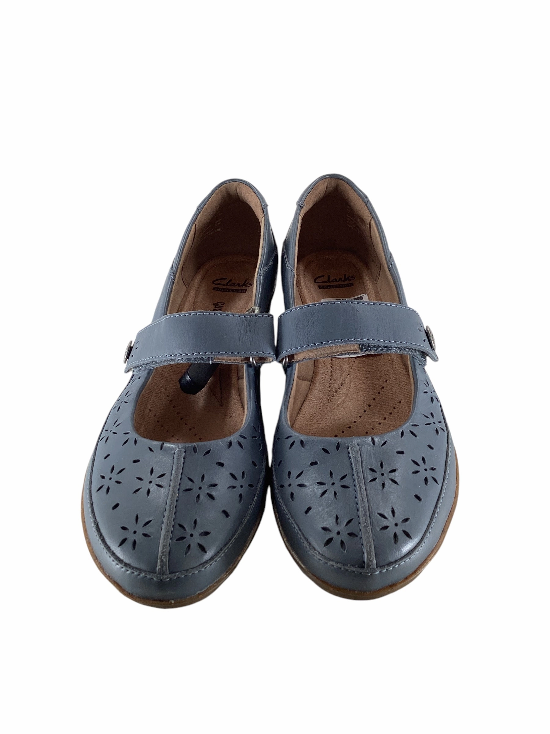Shoes Flats By Clarks In Blue, Size: 9 Leather Footwear