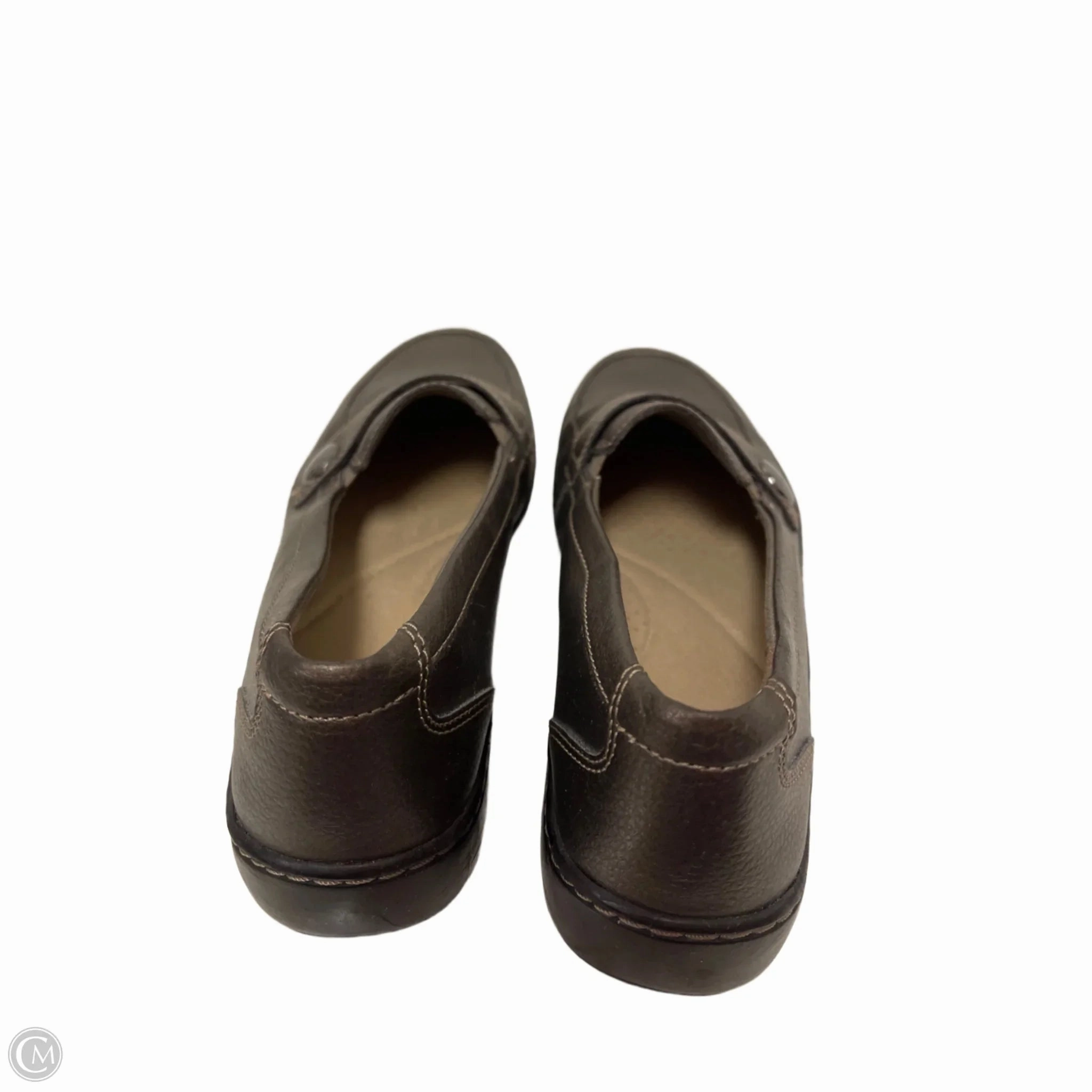 Shoes Flats By Clarks In Bronze, Size: 7 Leather Footwear