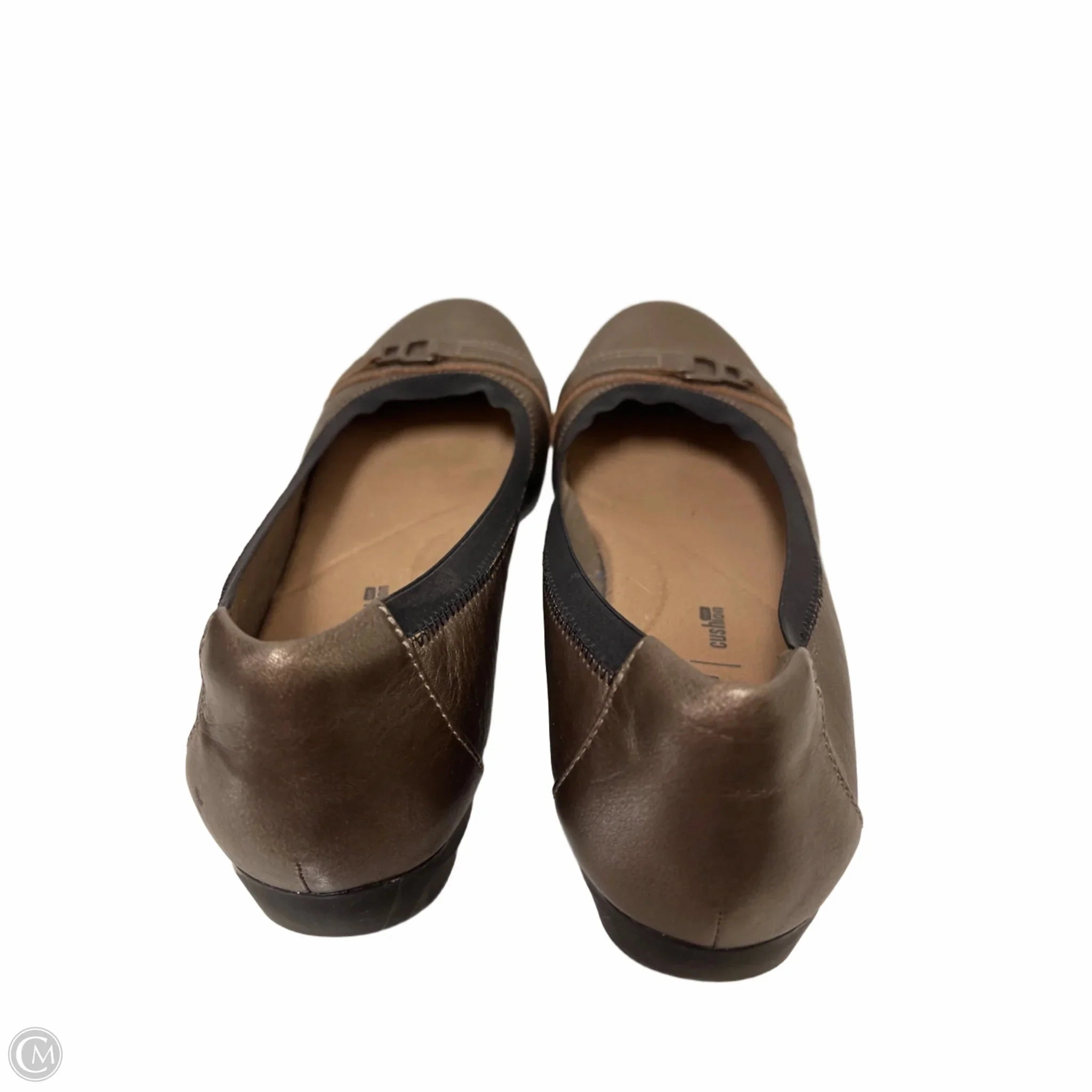 Shoes Flats By Clarks In Bronze, Size: 9 Leather Footwear