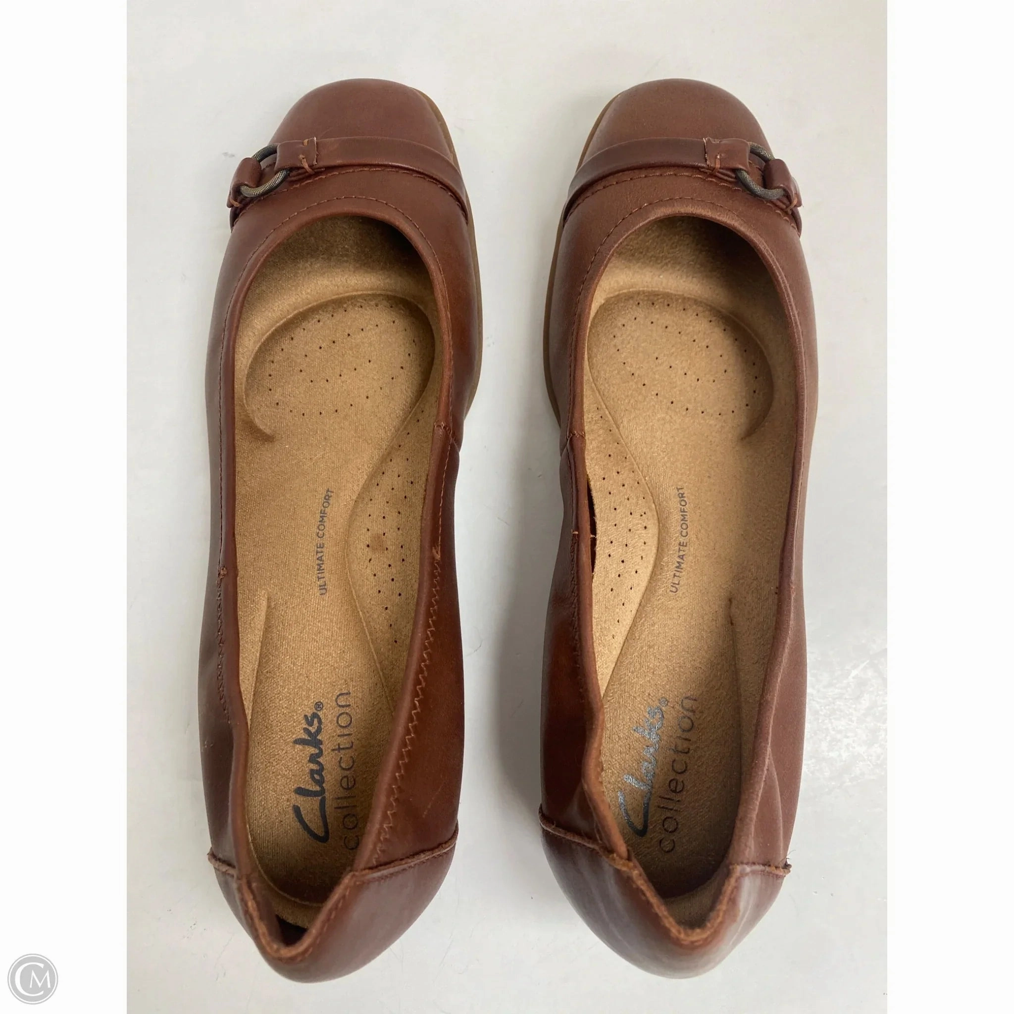 Shoes Flats By Clarks In Brown, Size: 7.5 Leather Footwear