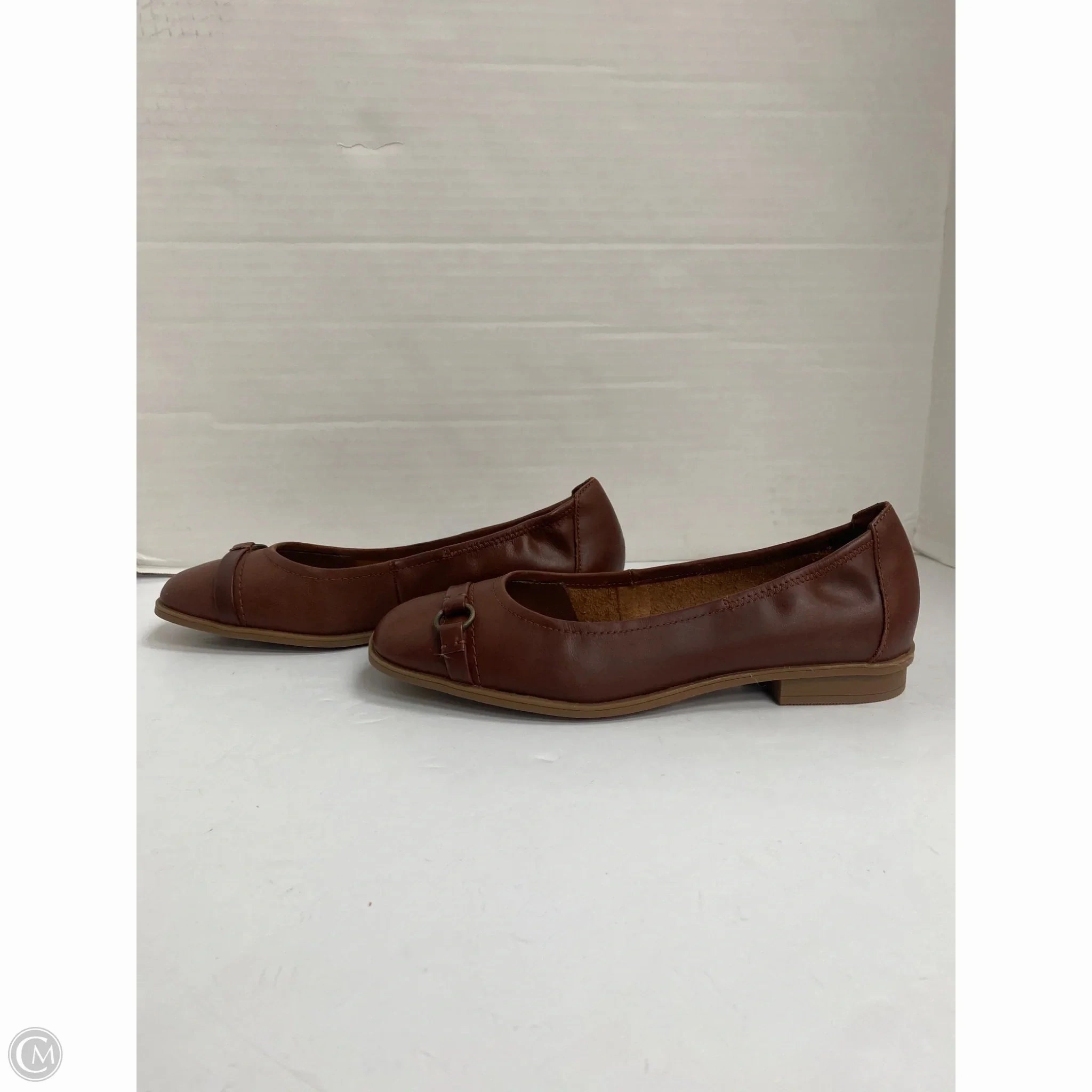 Shoes Flats By Clarks In Brown, Size: 7.5 Leather Footwear