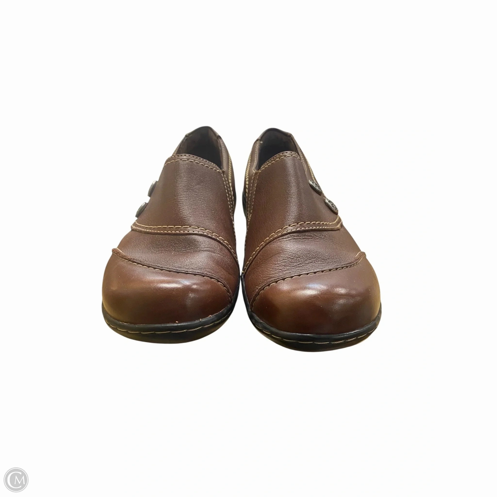 Shoes Flats By Clarks In Brown, Size: 8.5 Leather Footwear