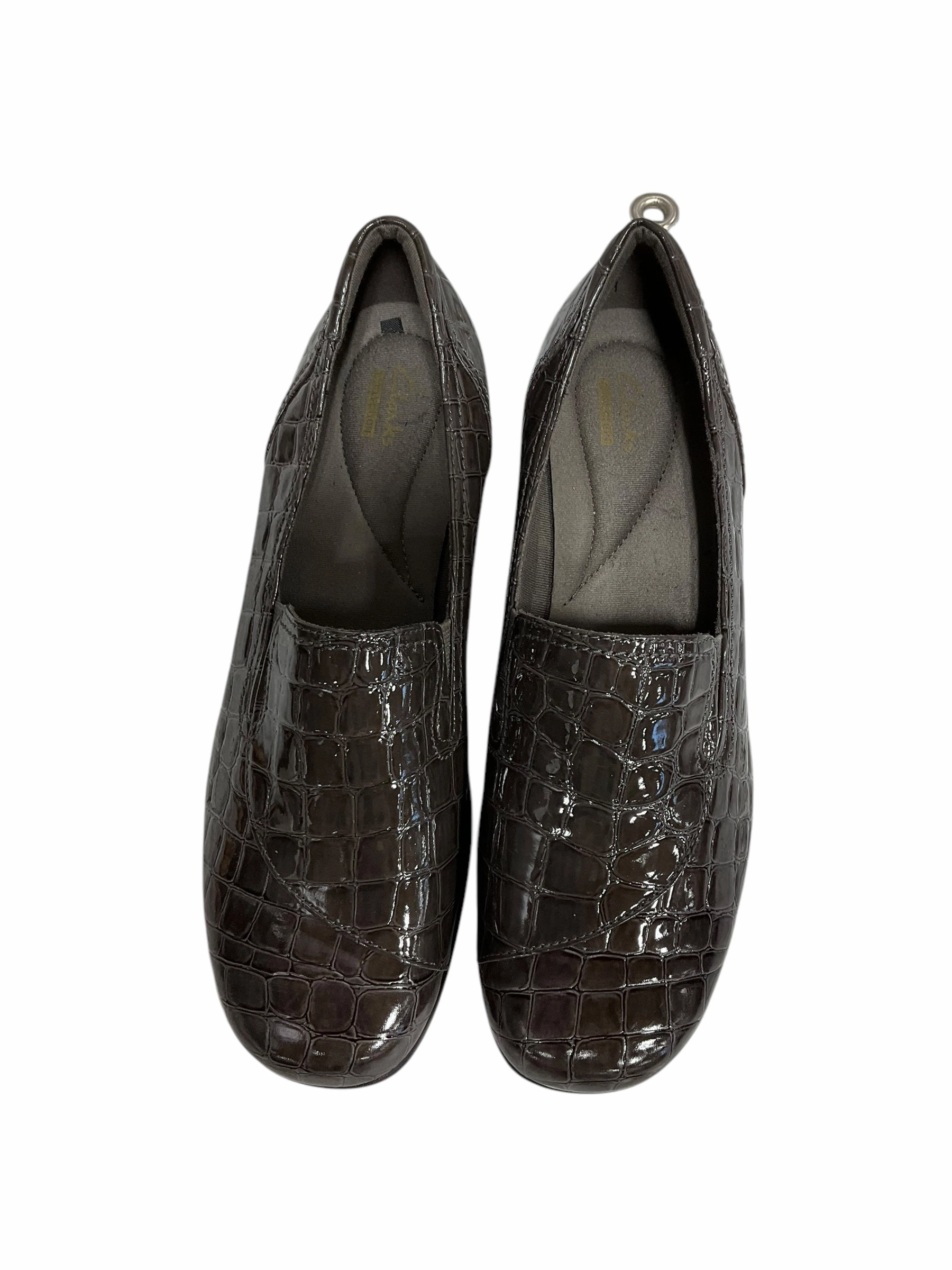 Shoes Flats By Clarks In Brown, Size: 9.5 Leather Footwear
